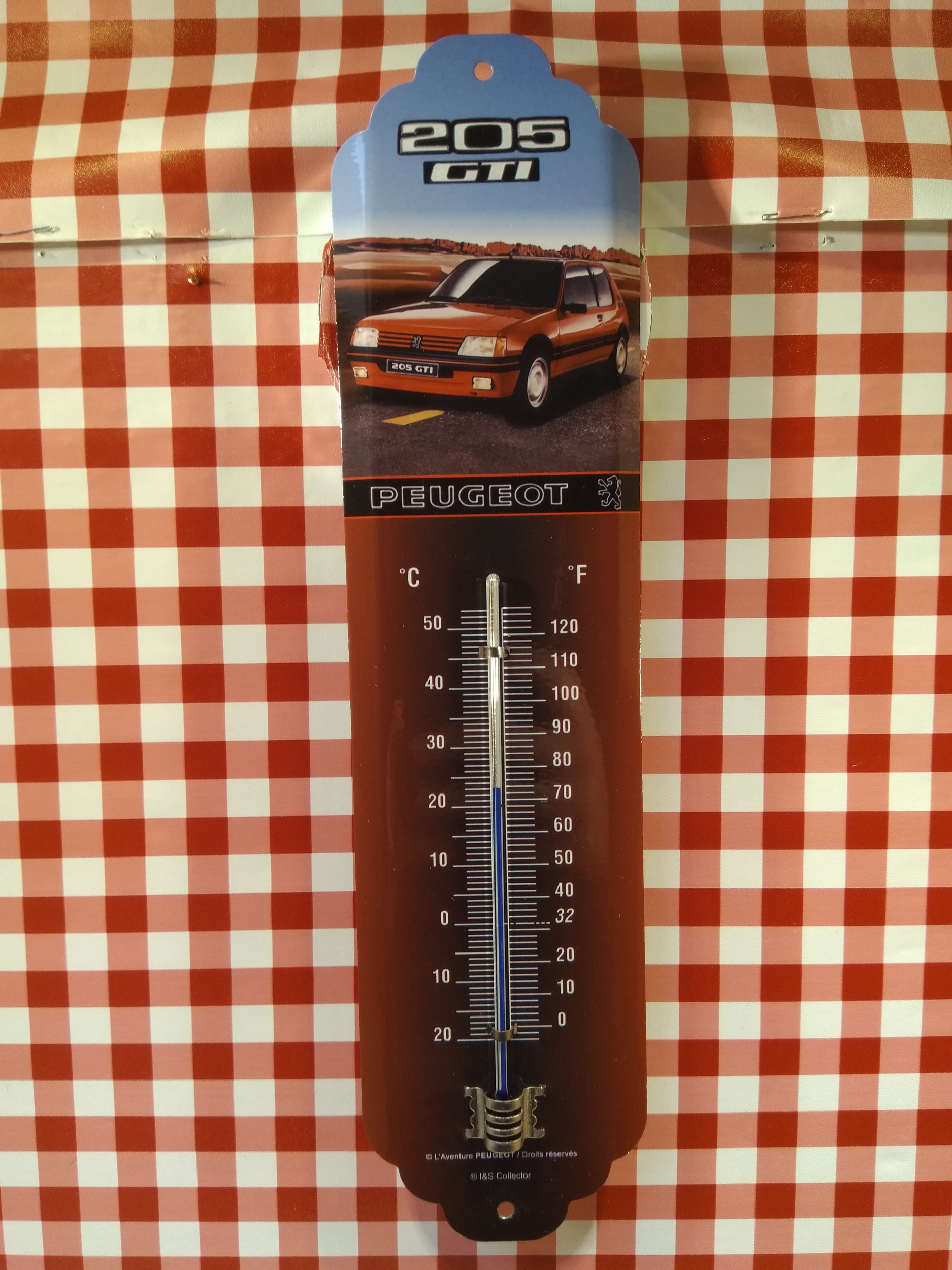 thermomètre déco garage 205gti peugeot