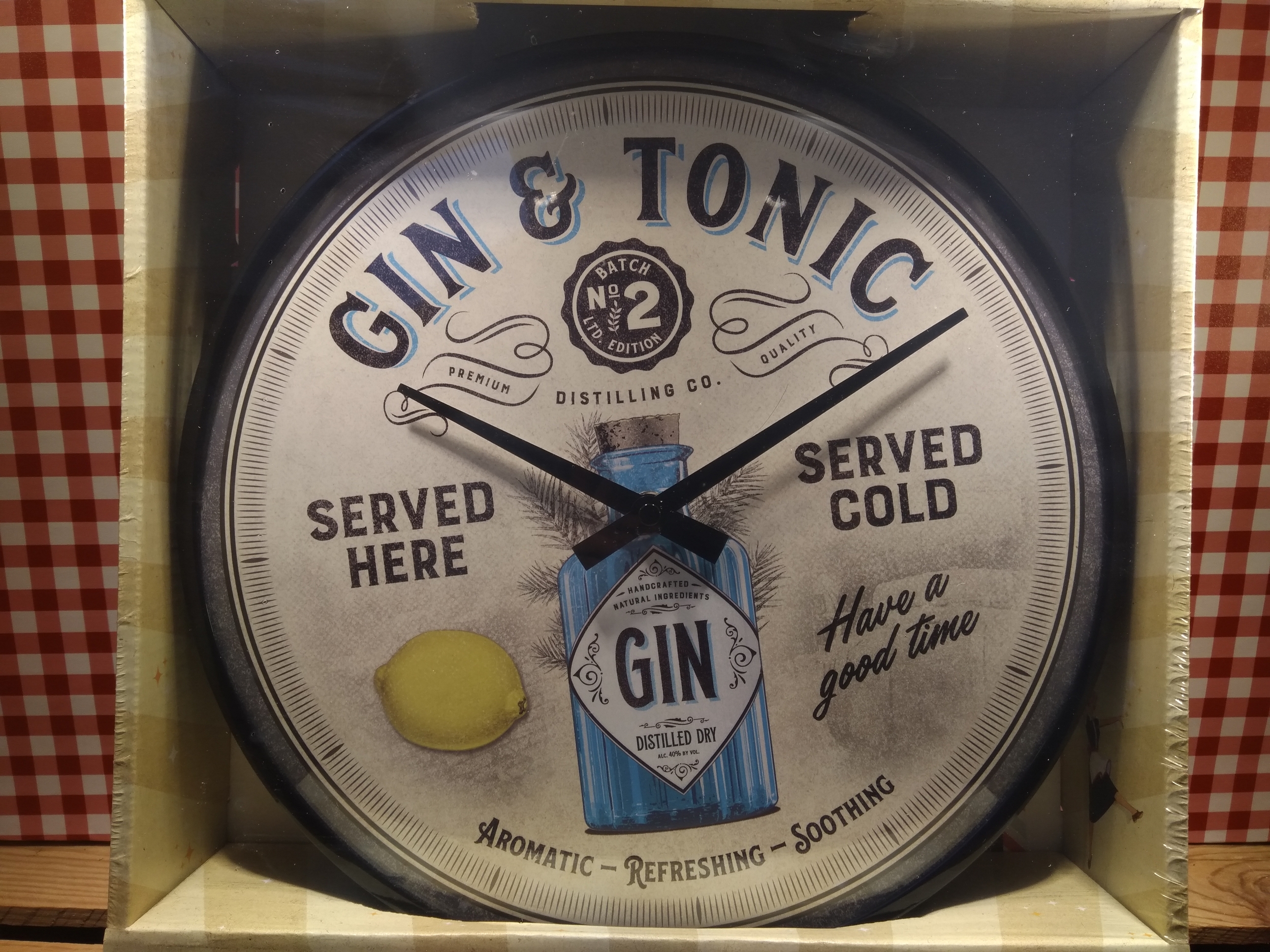 horloge murale publicitaire gin tonic