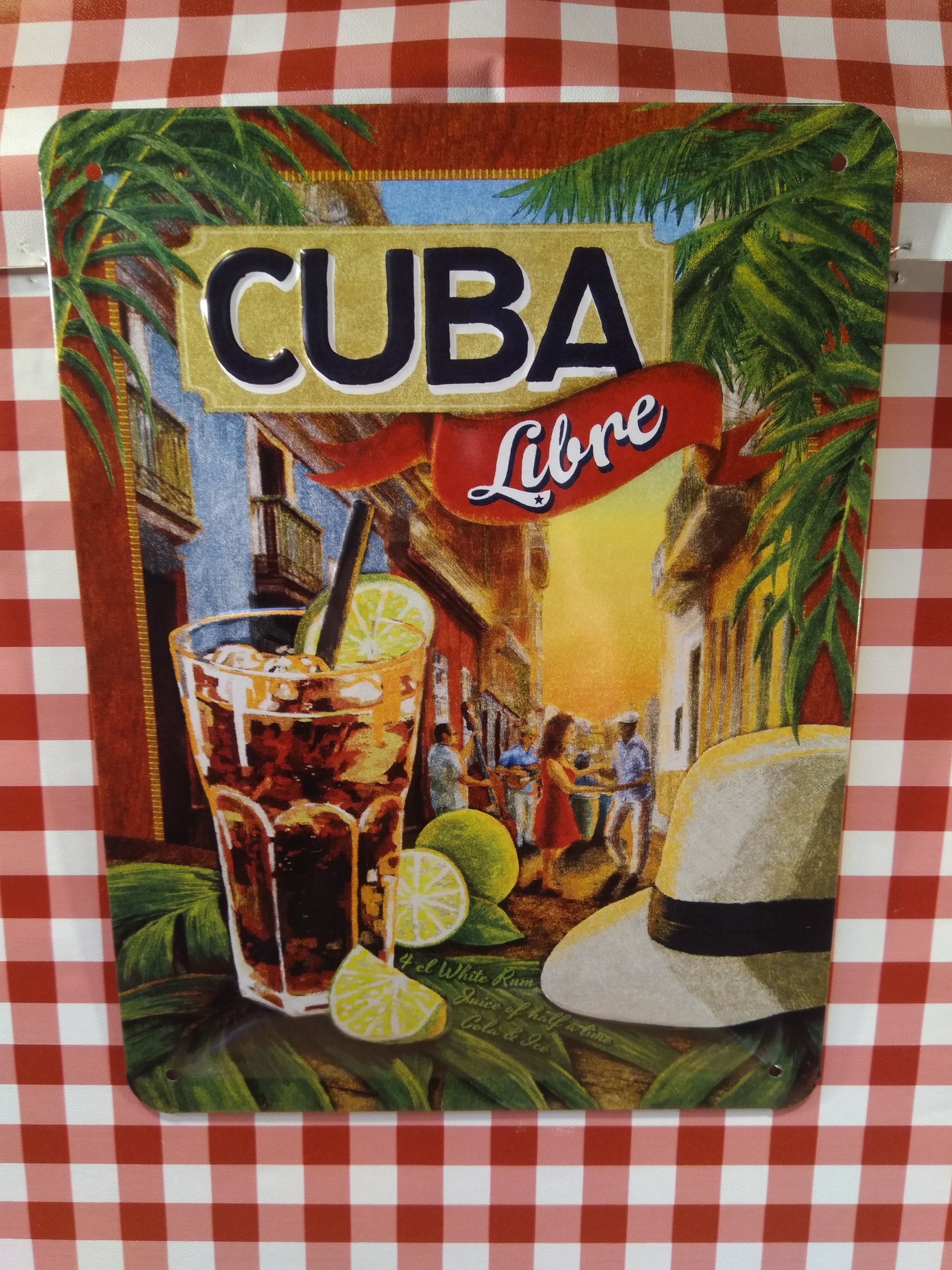 plaque métal déco cuba