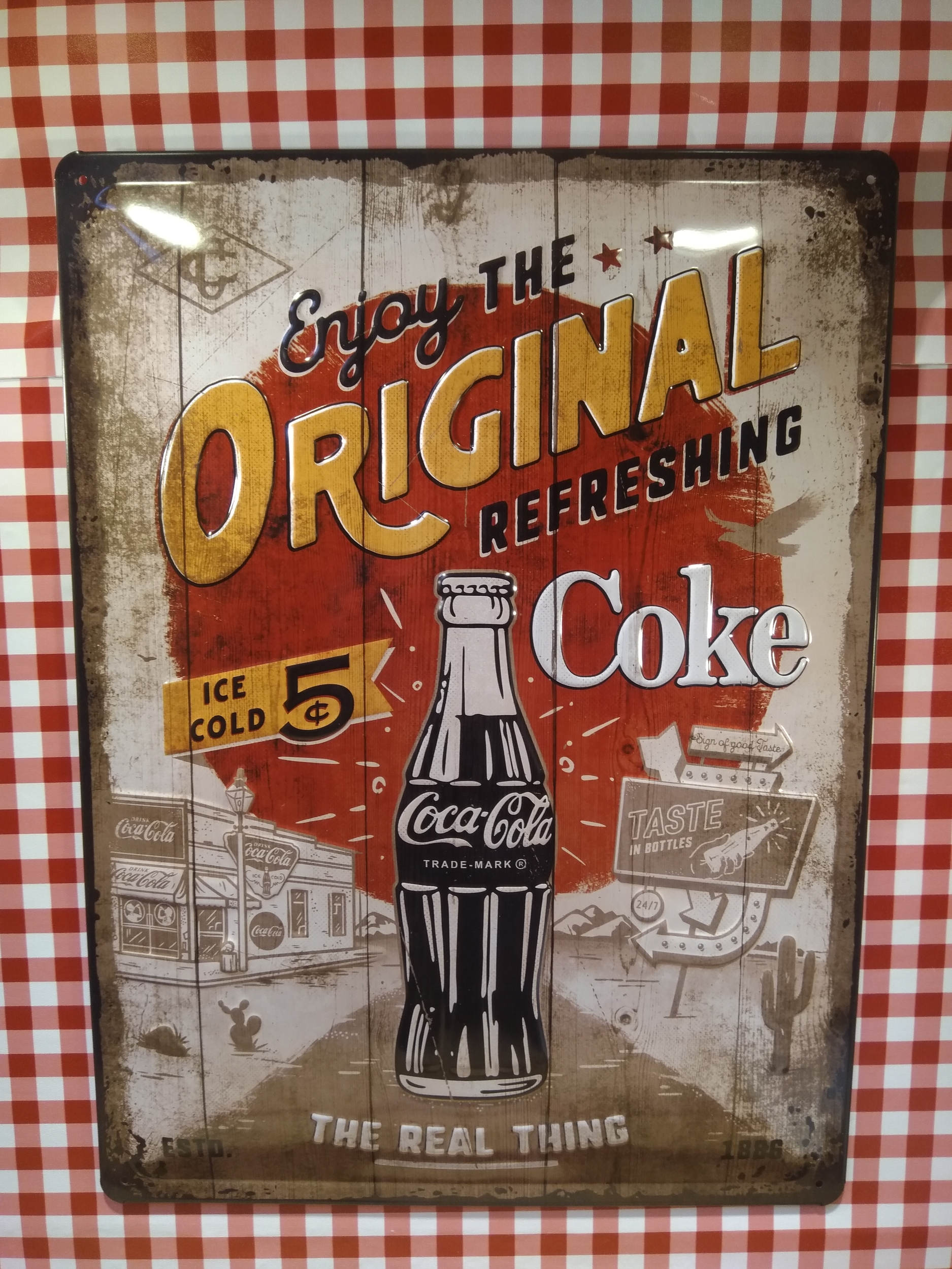 plaque métal publicitaire coca cola