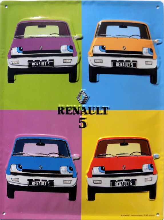 Plaque métal renault 5 15x20