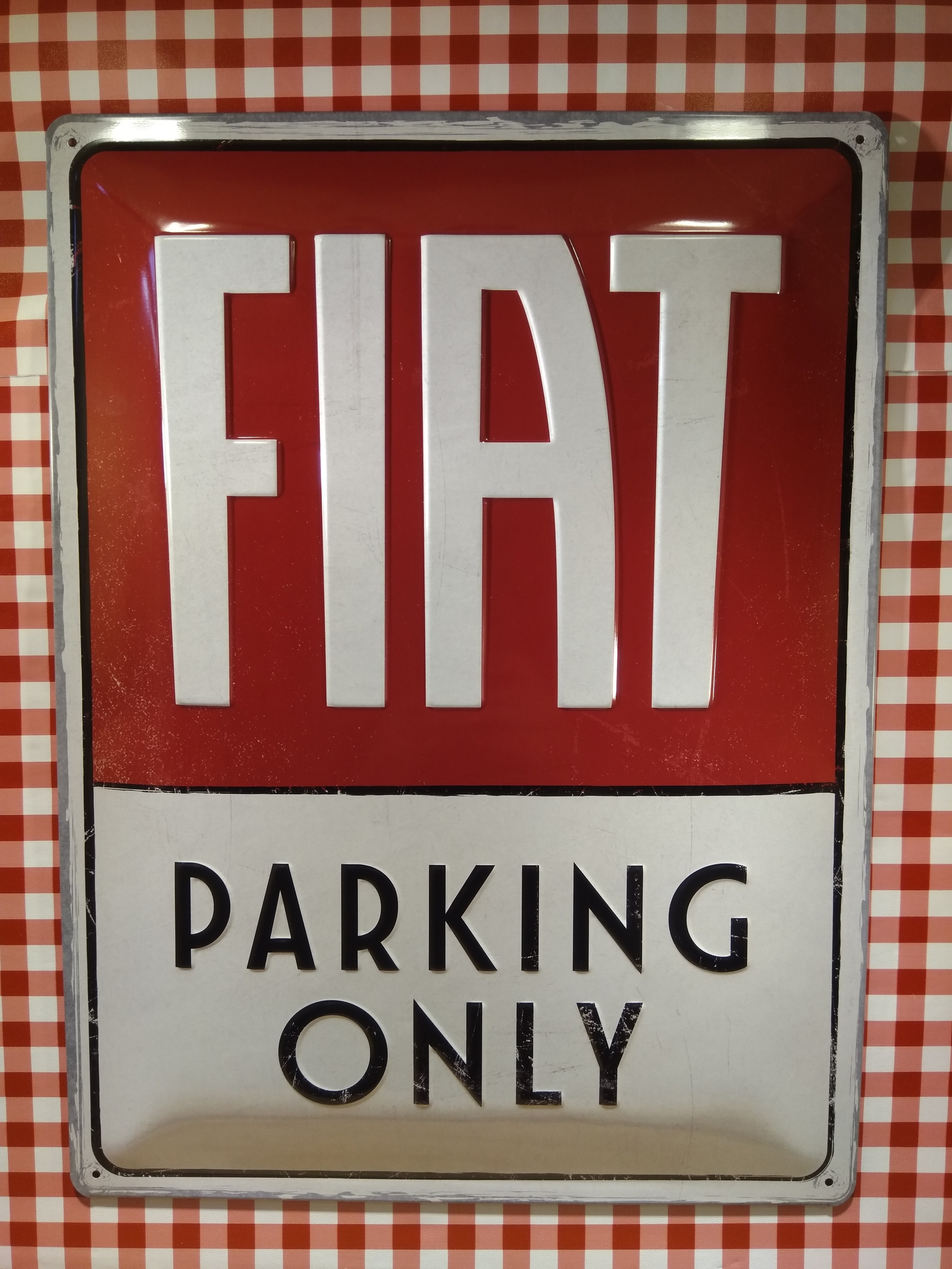 plaque déco fiat parking only