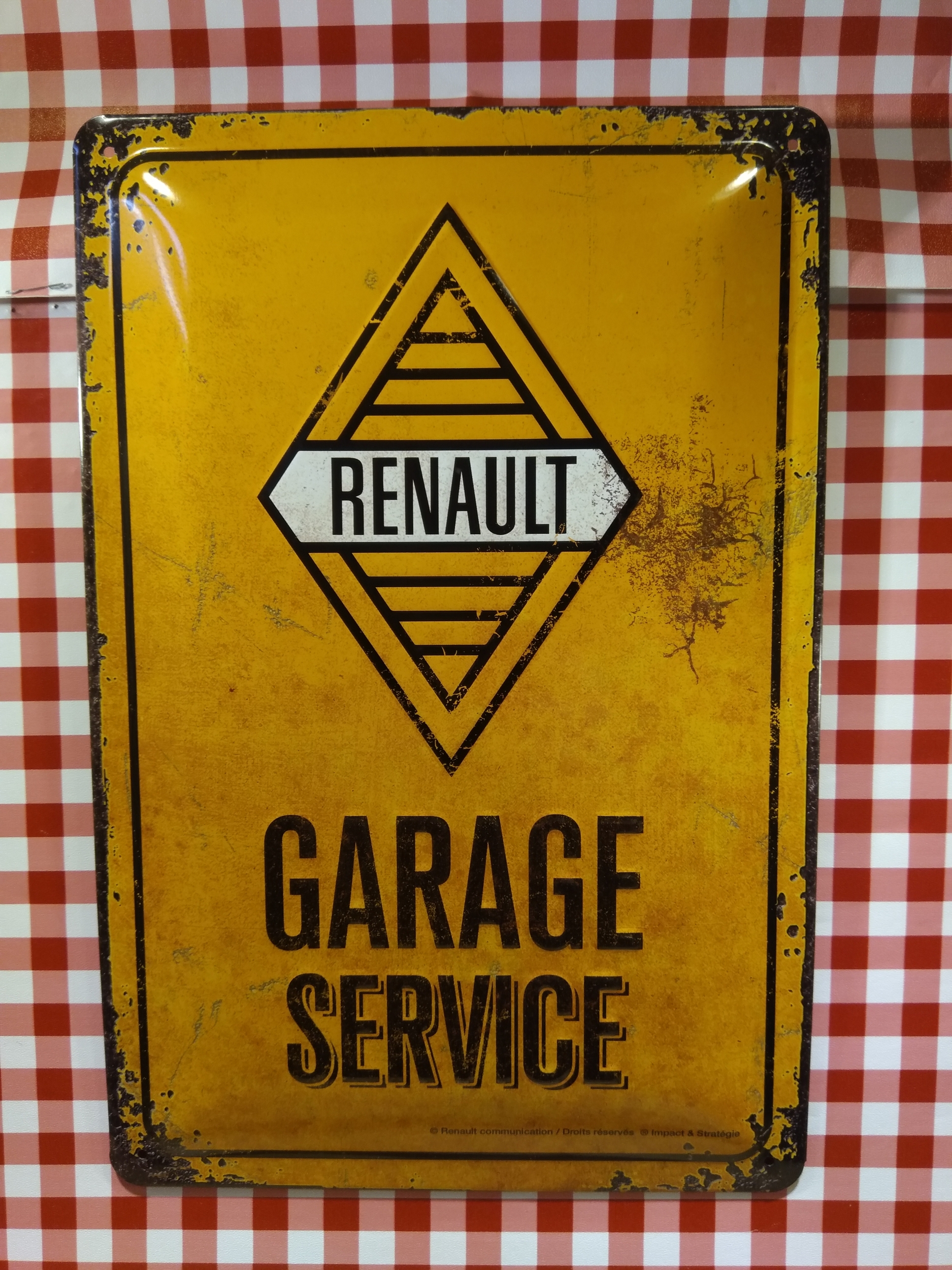 plaque déco publicitaire renault garage service