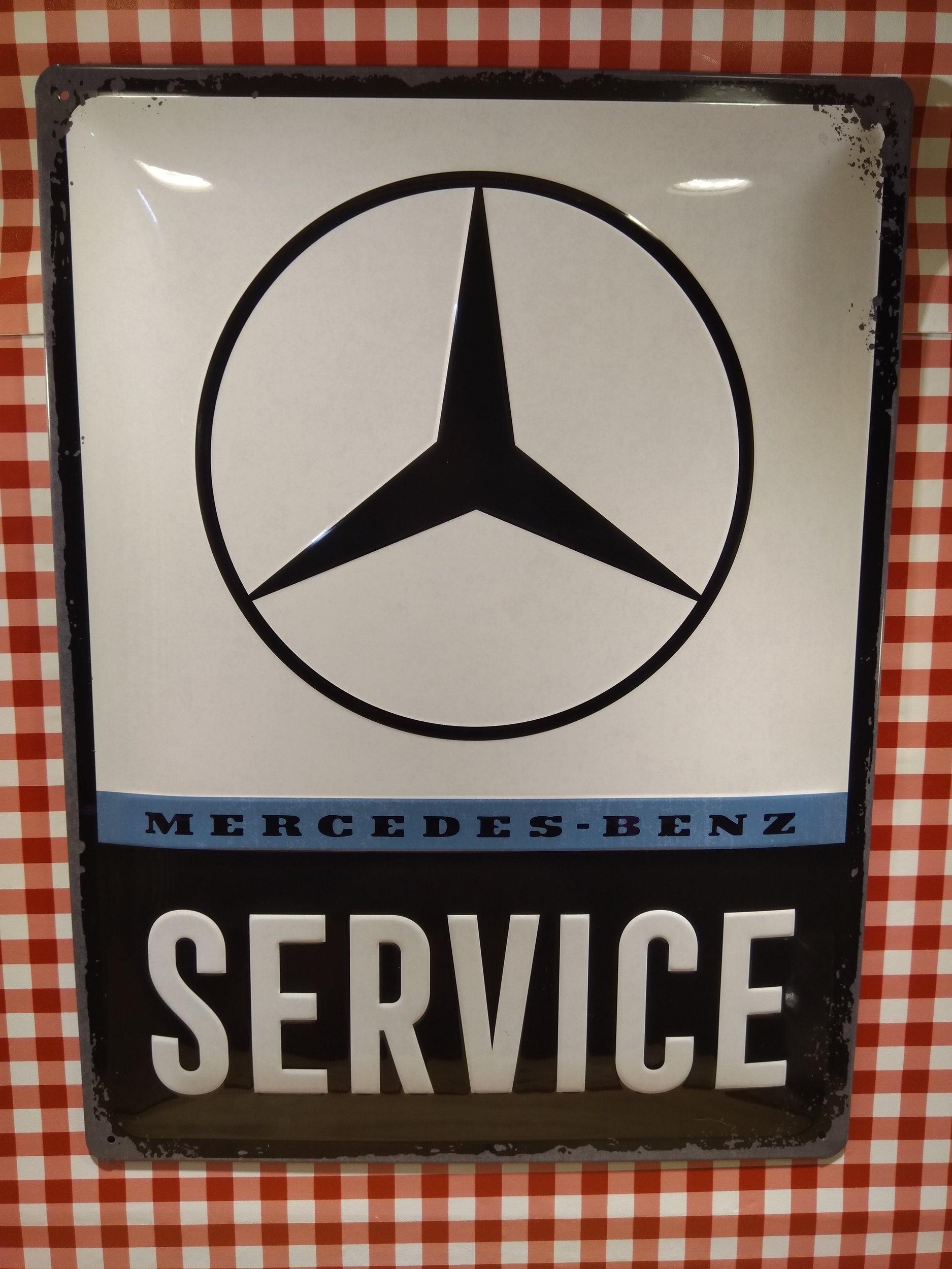 plaque métal déco mercedes-benz service
