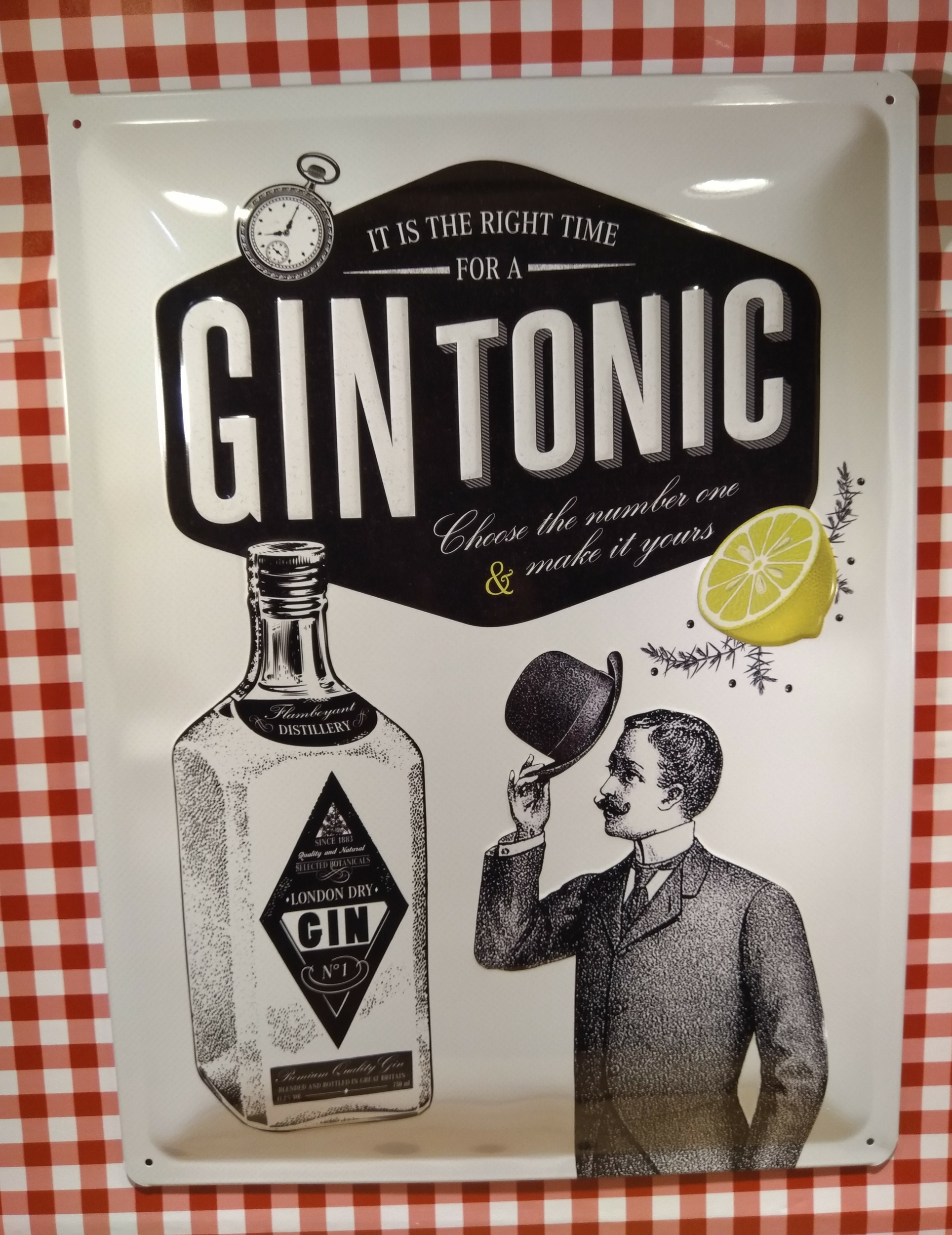 plaque métal publicitaire gin tonic