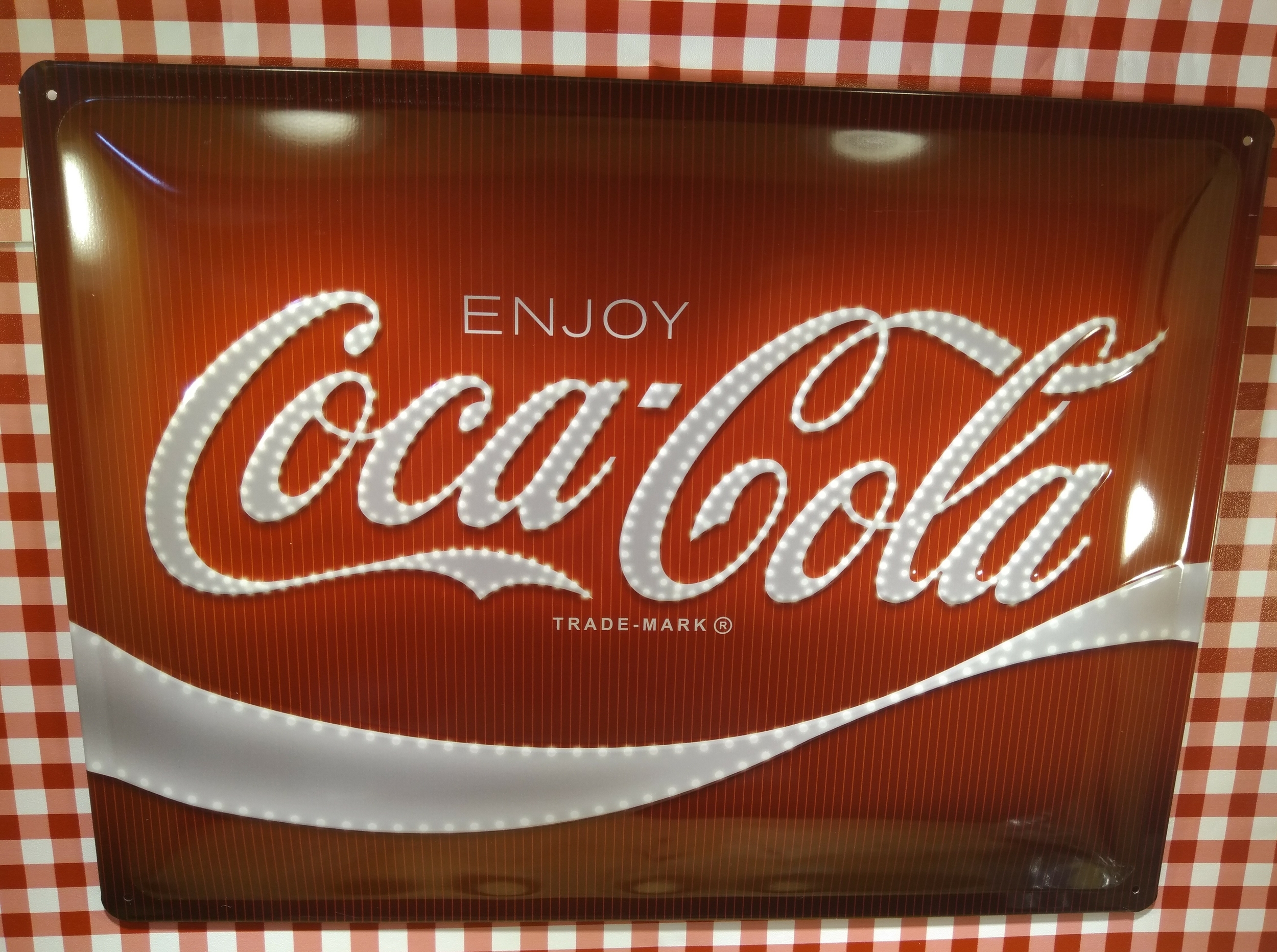 plaque murale publicitaire coca-cola