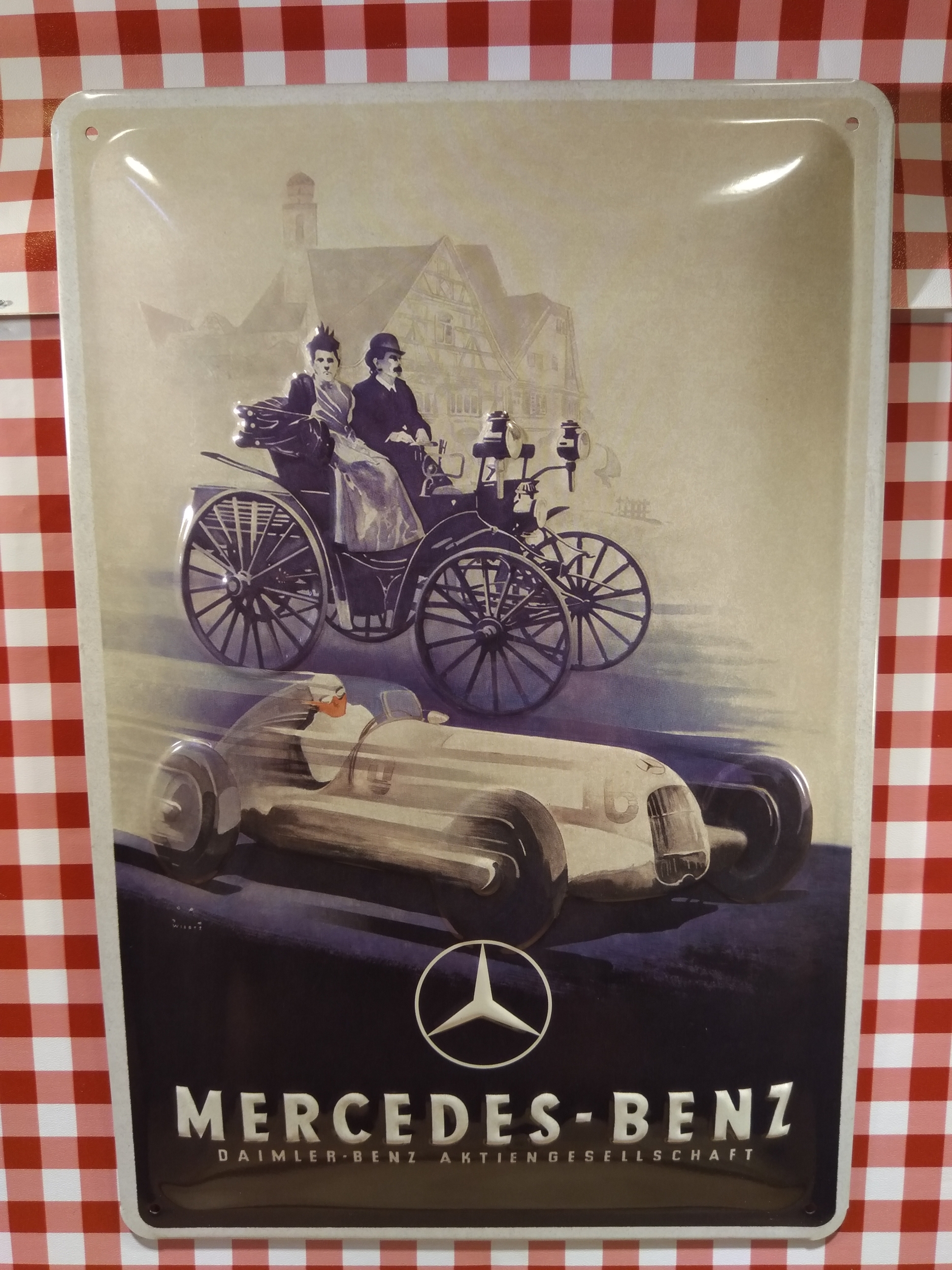 plaque déco vintage rétro mercedes-benz