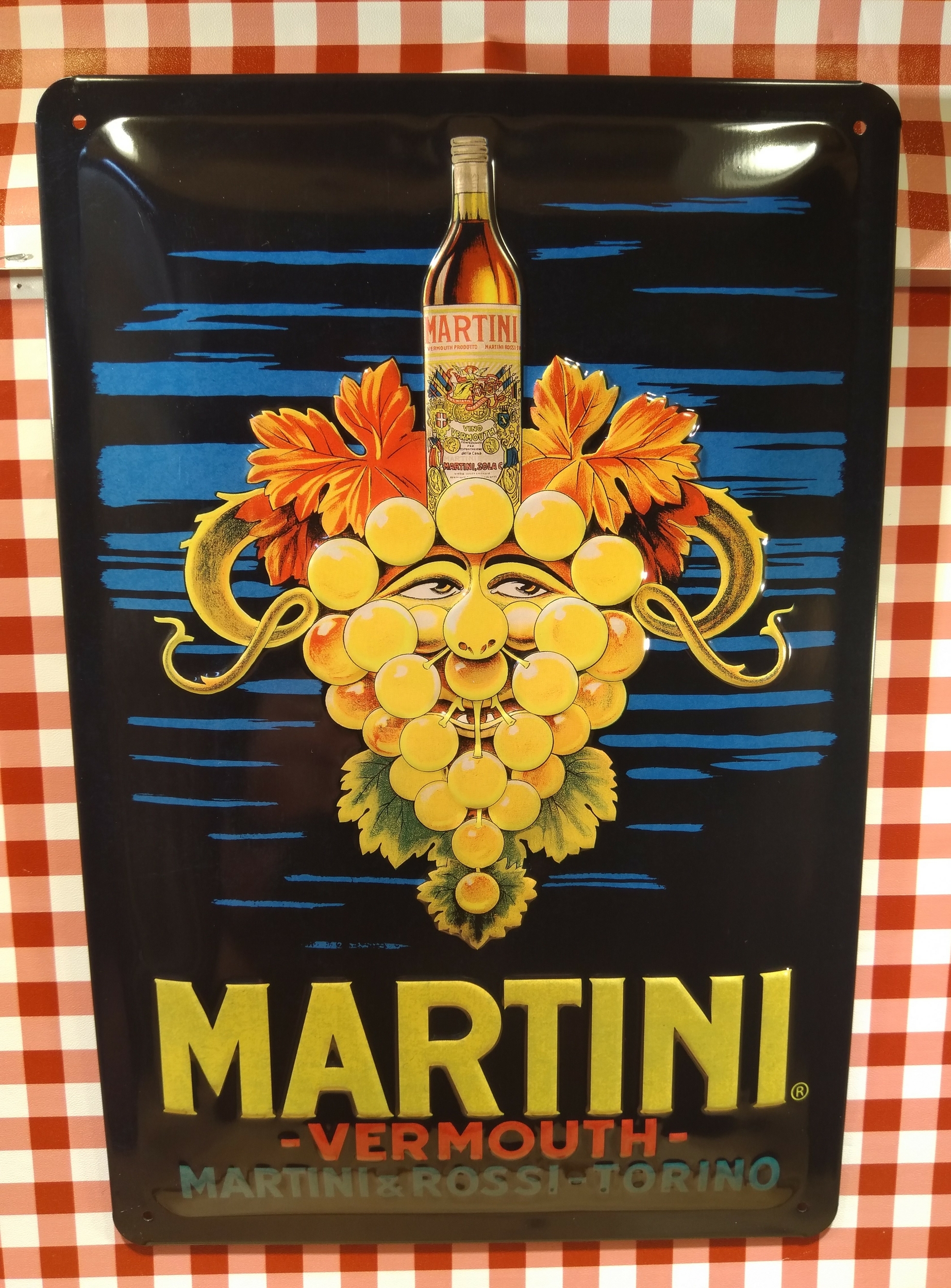 plaque murale métal publicitaire déco martini vermouth