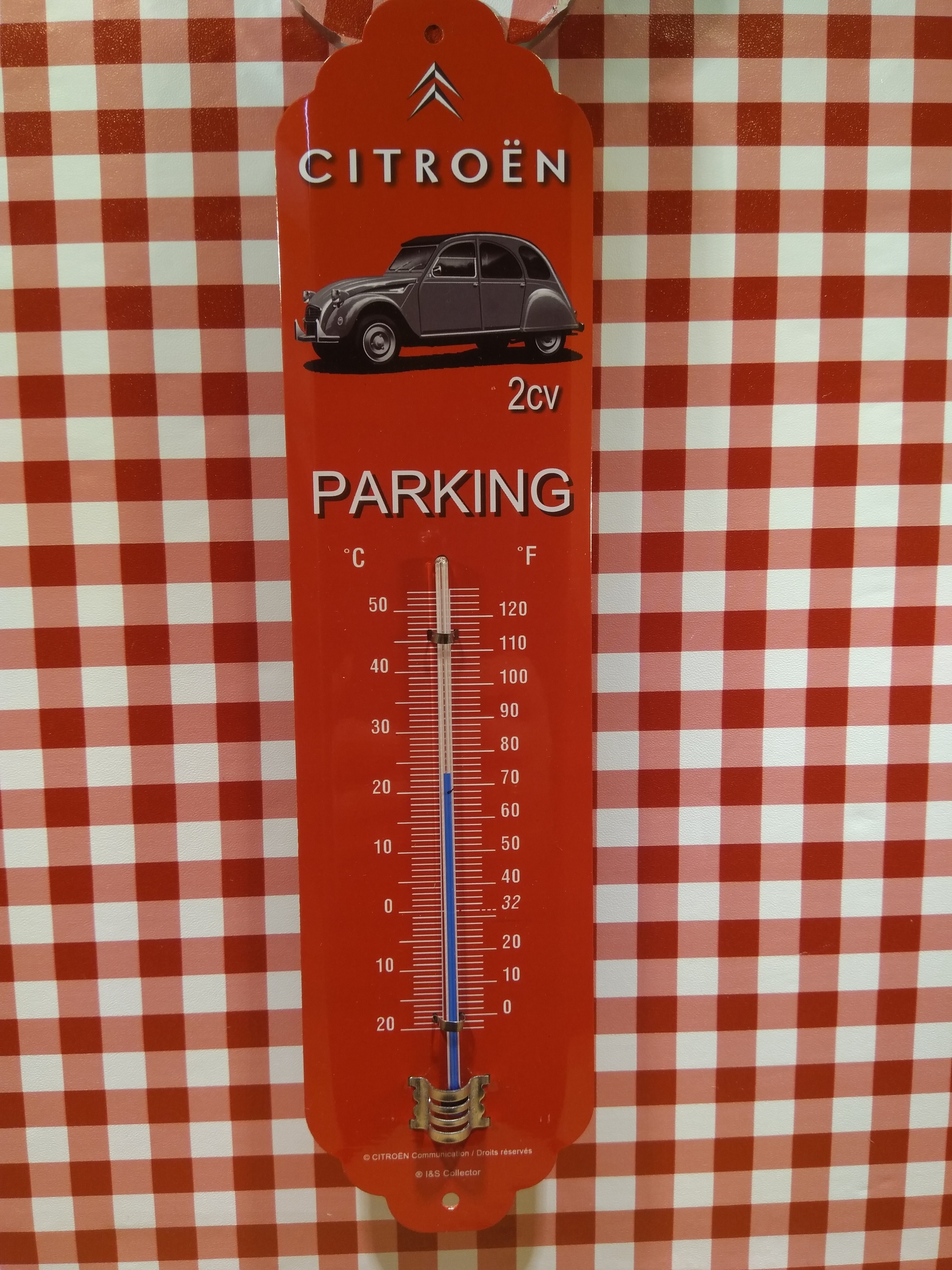 thermomètre métal 2 cv citroën