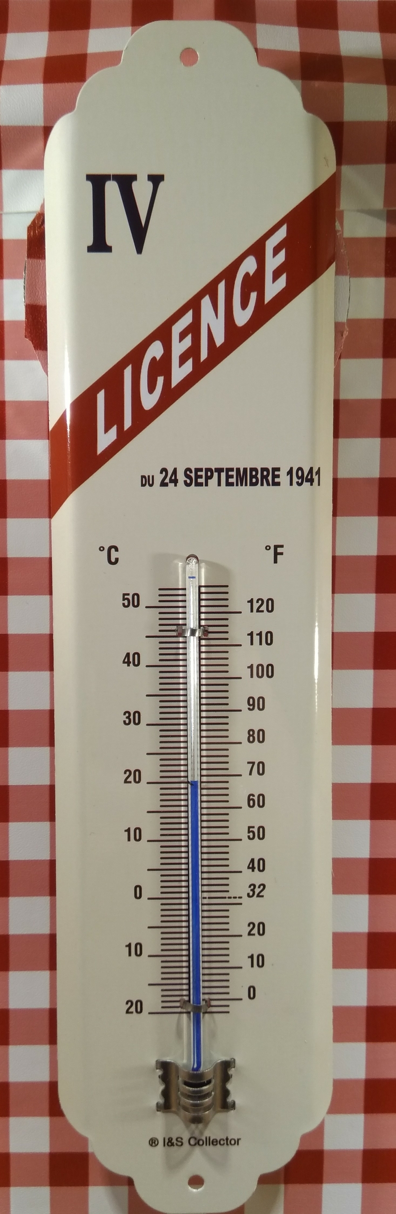 thermomètre métal publicitaire licence IV