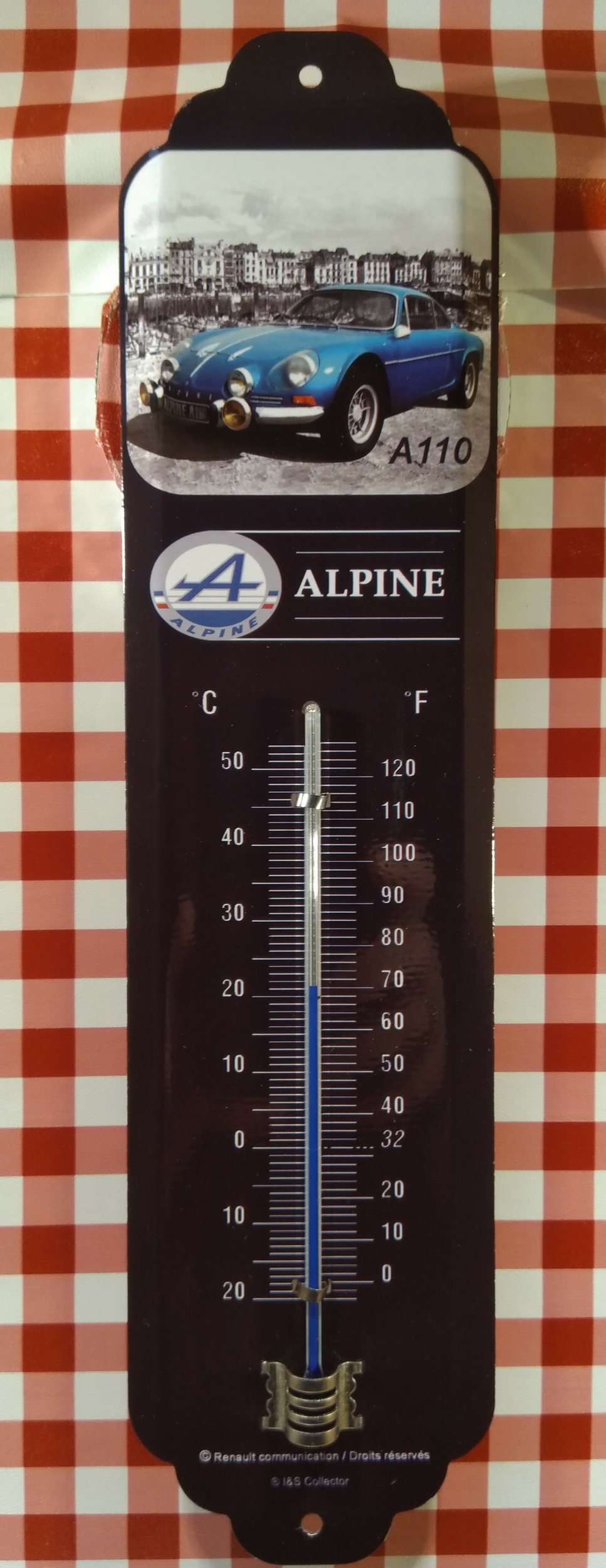 thermomètre métal voiture renault alpine