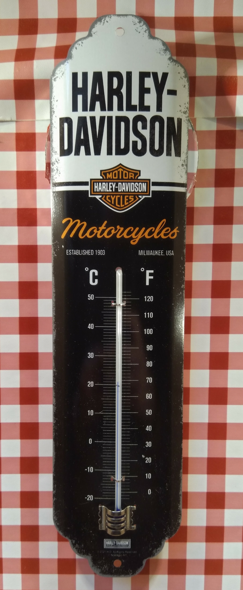 thermomètre métal déco harley davidson