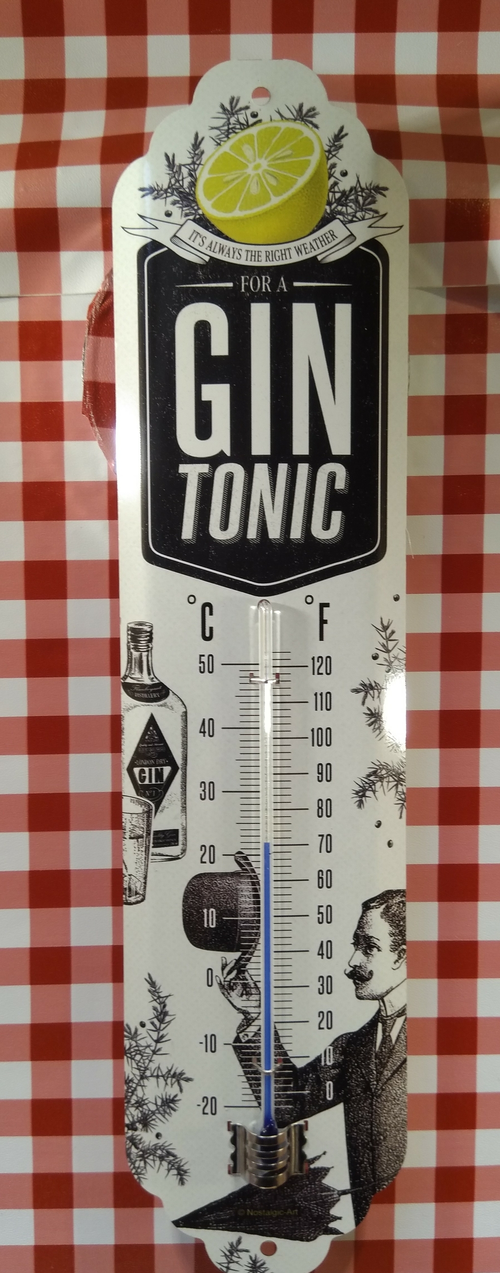 thermomètre métal publicitaire déco gin tonic