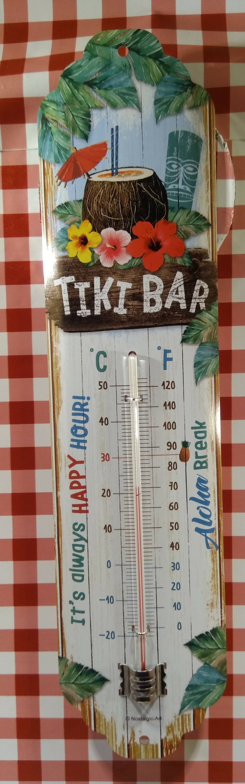 thermomètre métal déco bar tiki bar
