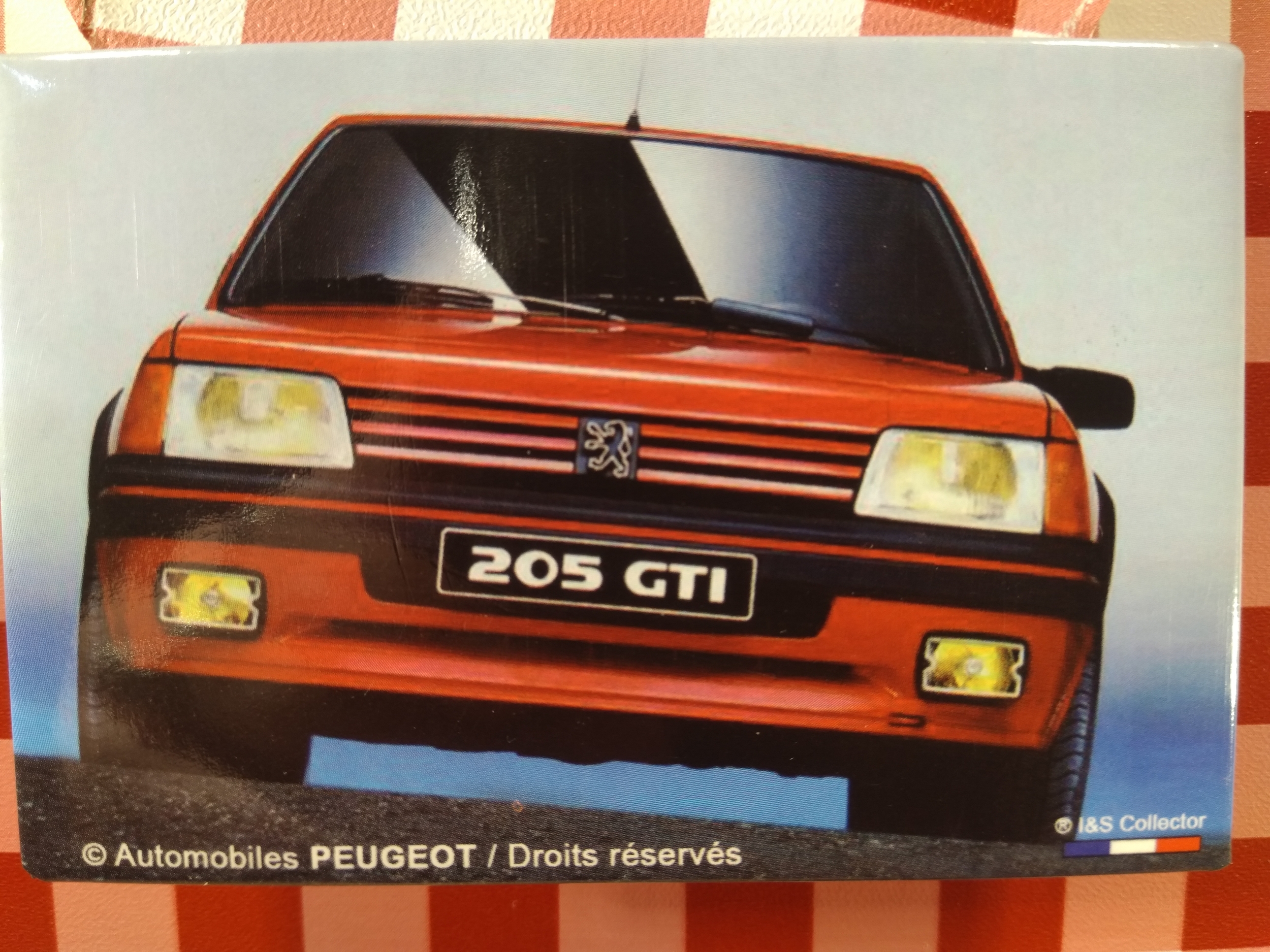 magnet frigo publicitaire 205 gti