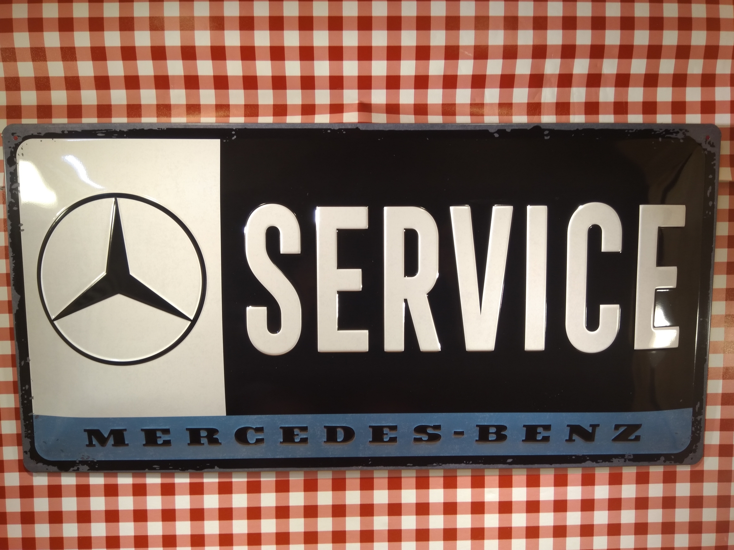 plaque métal publicitaire mercedes-benz service