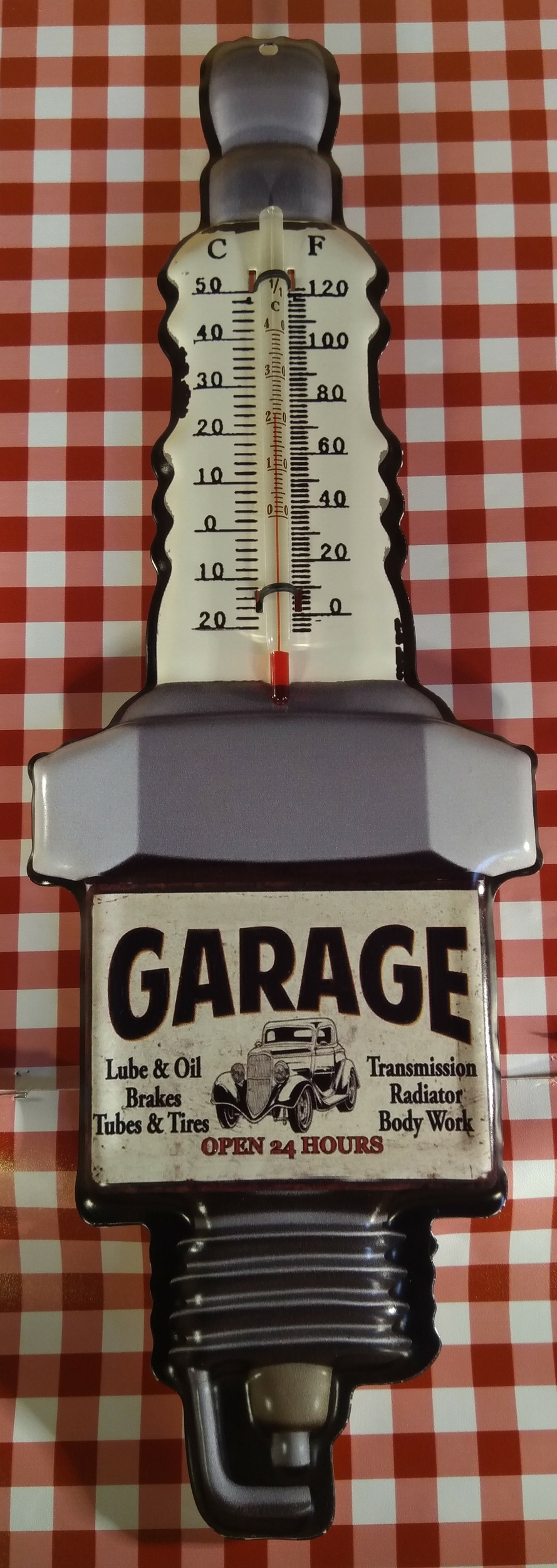Thermomètre Bougie D'Allumage Plaque Truck Garage Vintage Retro Neuf