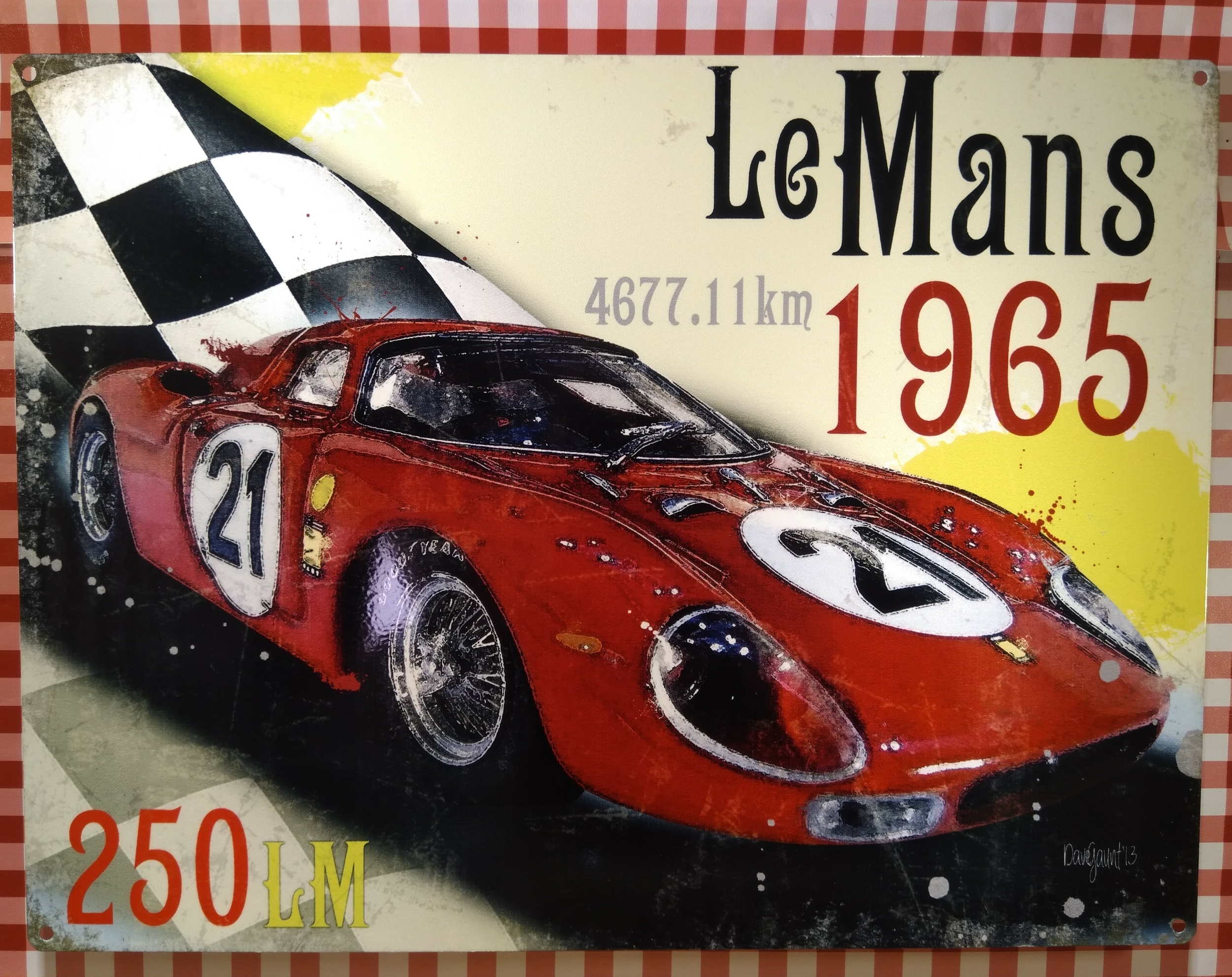 plaque déco le mans 1965 rétro vintage