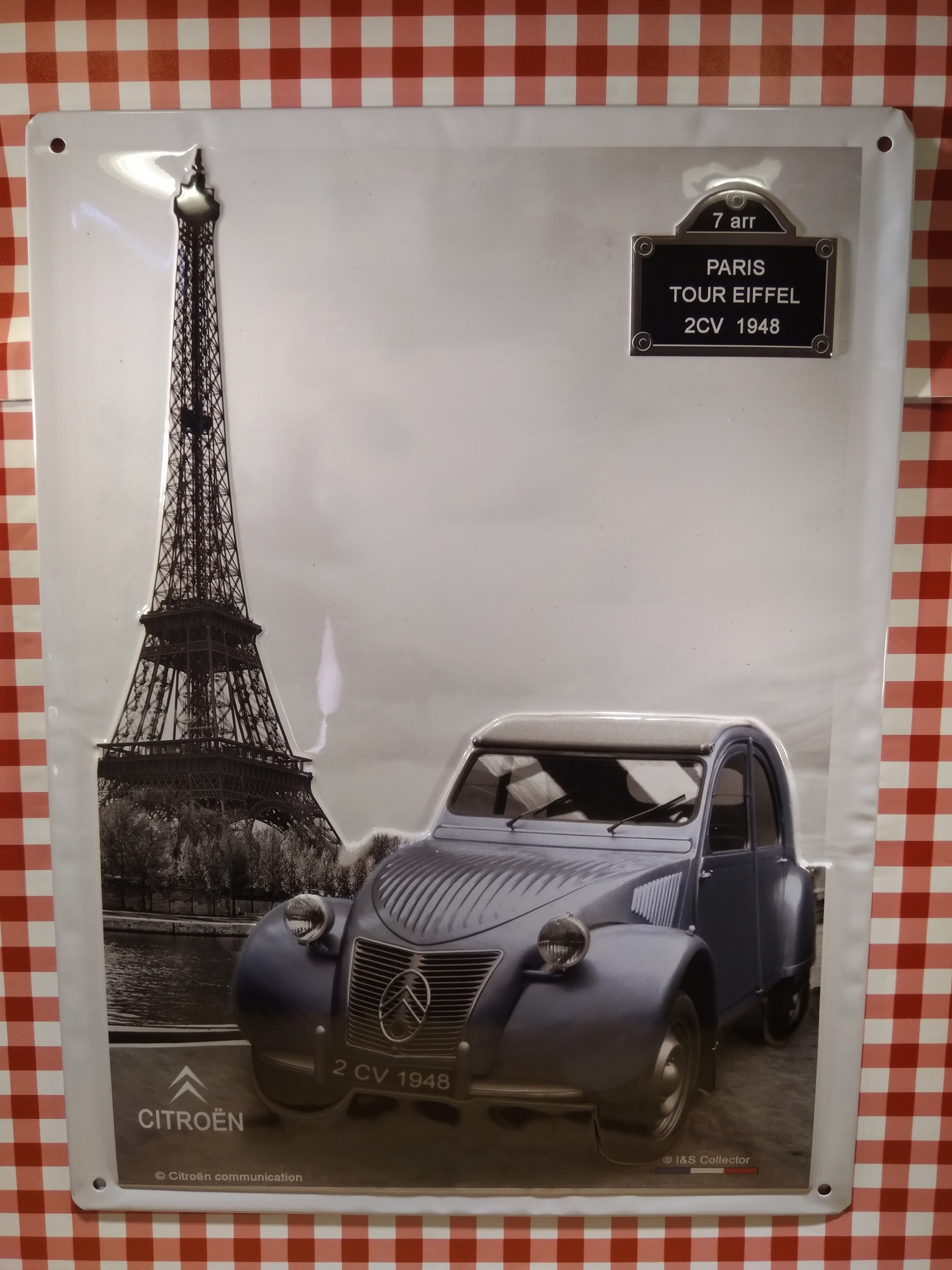 plaque métal murale citroën 2 cv
