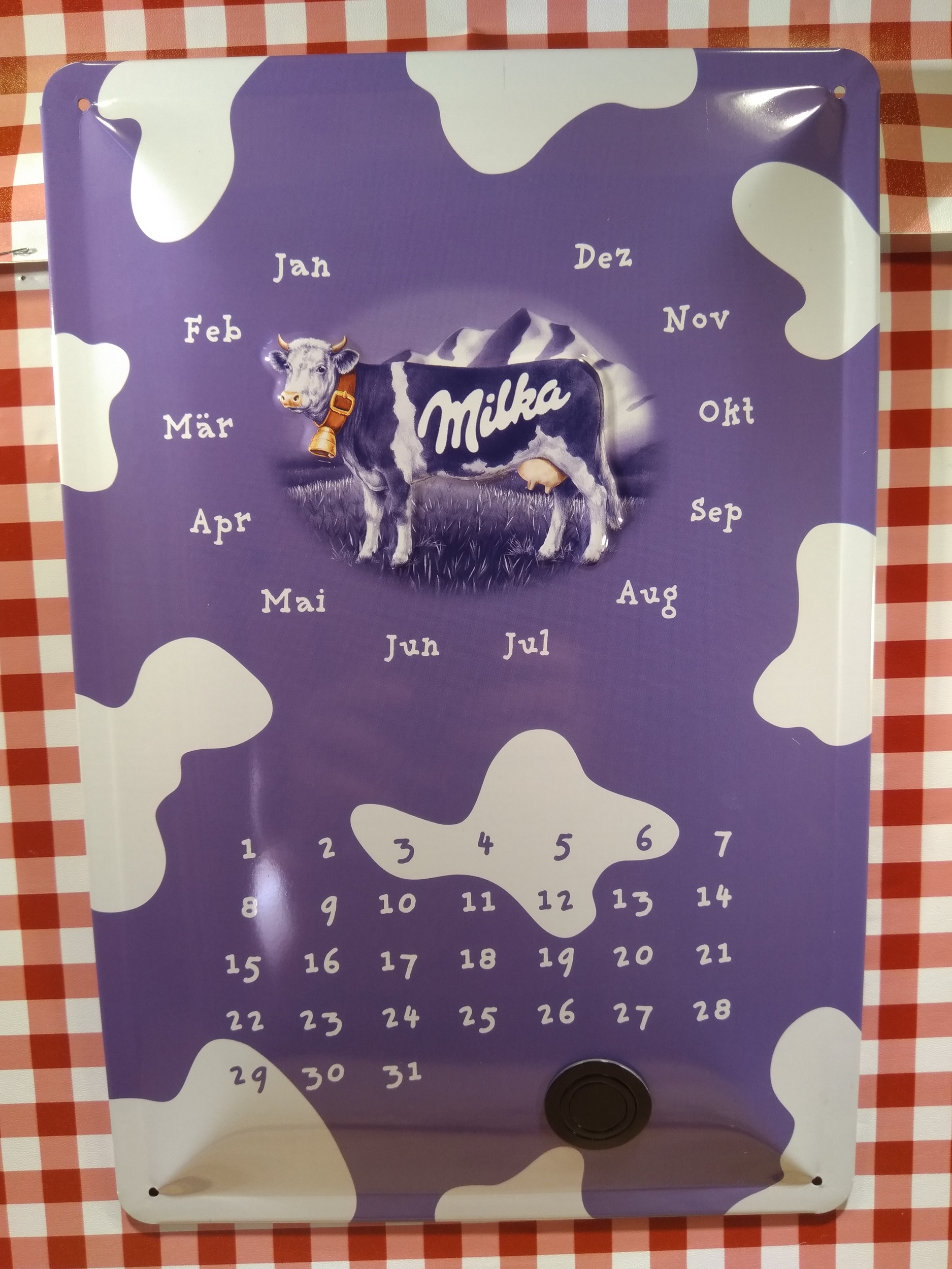 calendrier métal perpétuel publicitaire rétro vintage chocolat milka