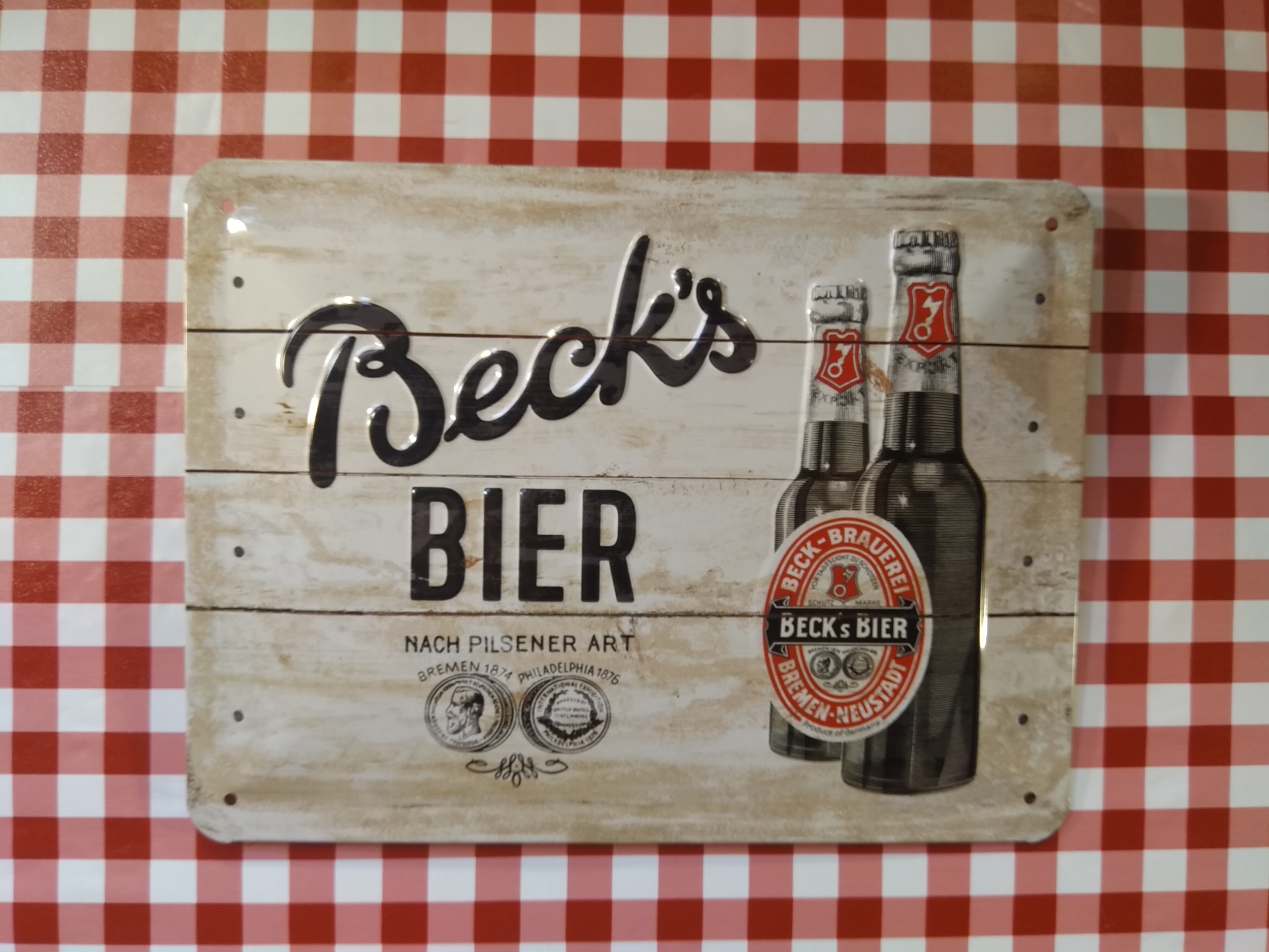 plaque métal déco publicitaire bière becks rétro vintage