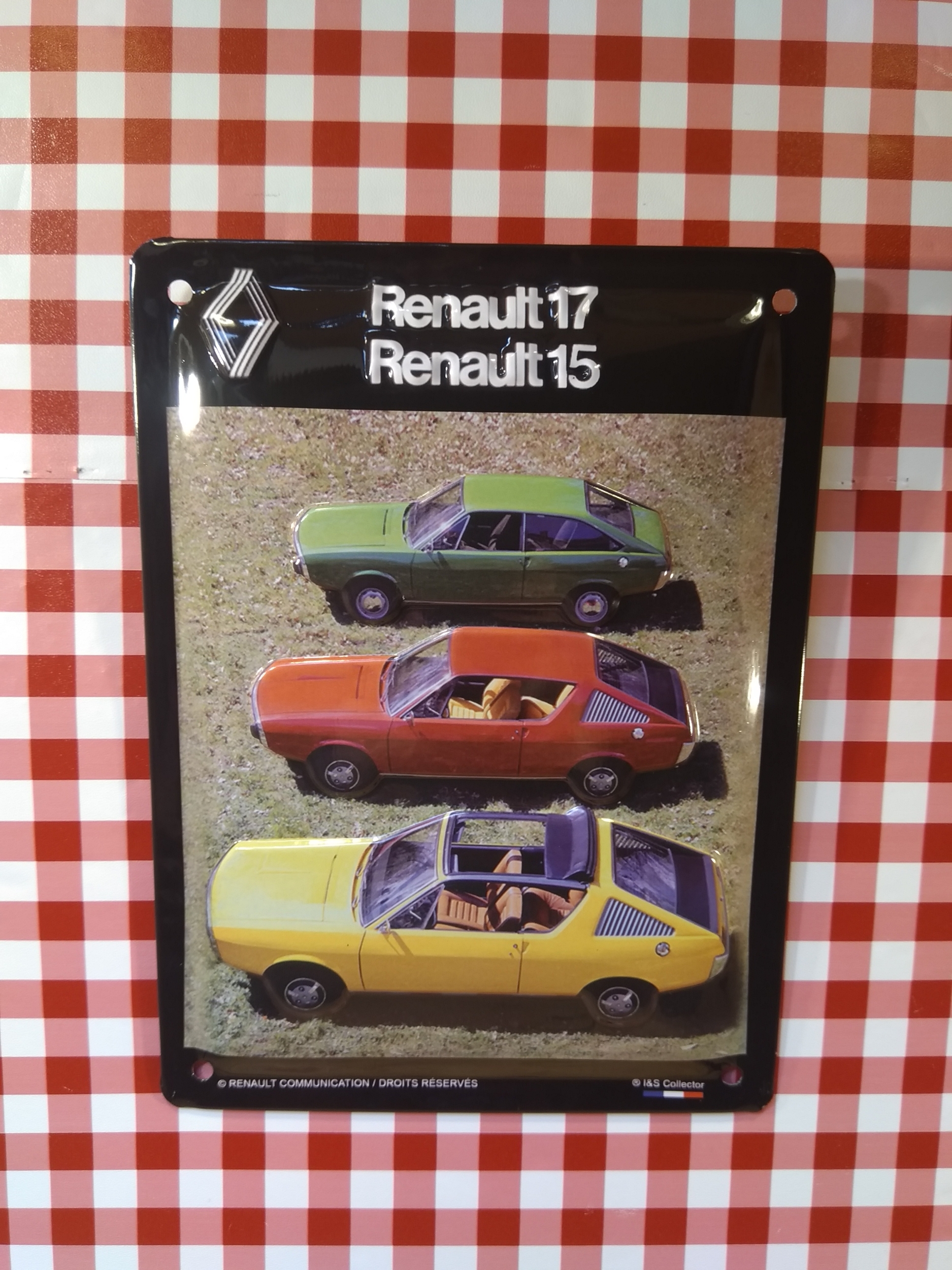 plaque métal déco garage rétro vintage renault 17 renault 15