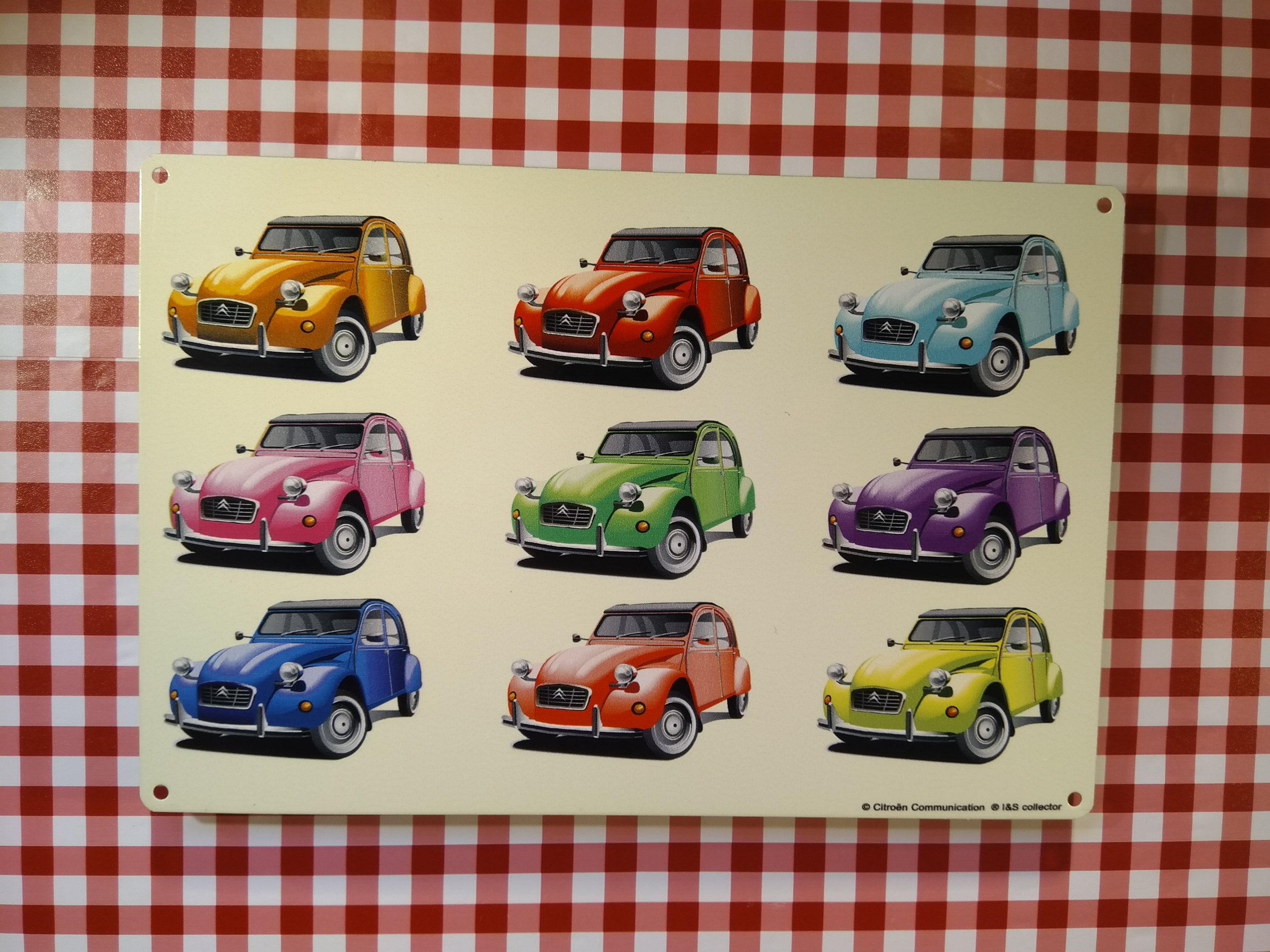 plaque métal déco 2cv pop art rétro vintage