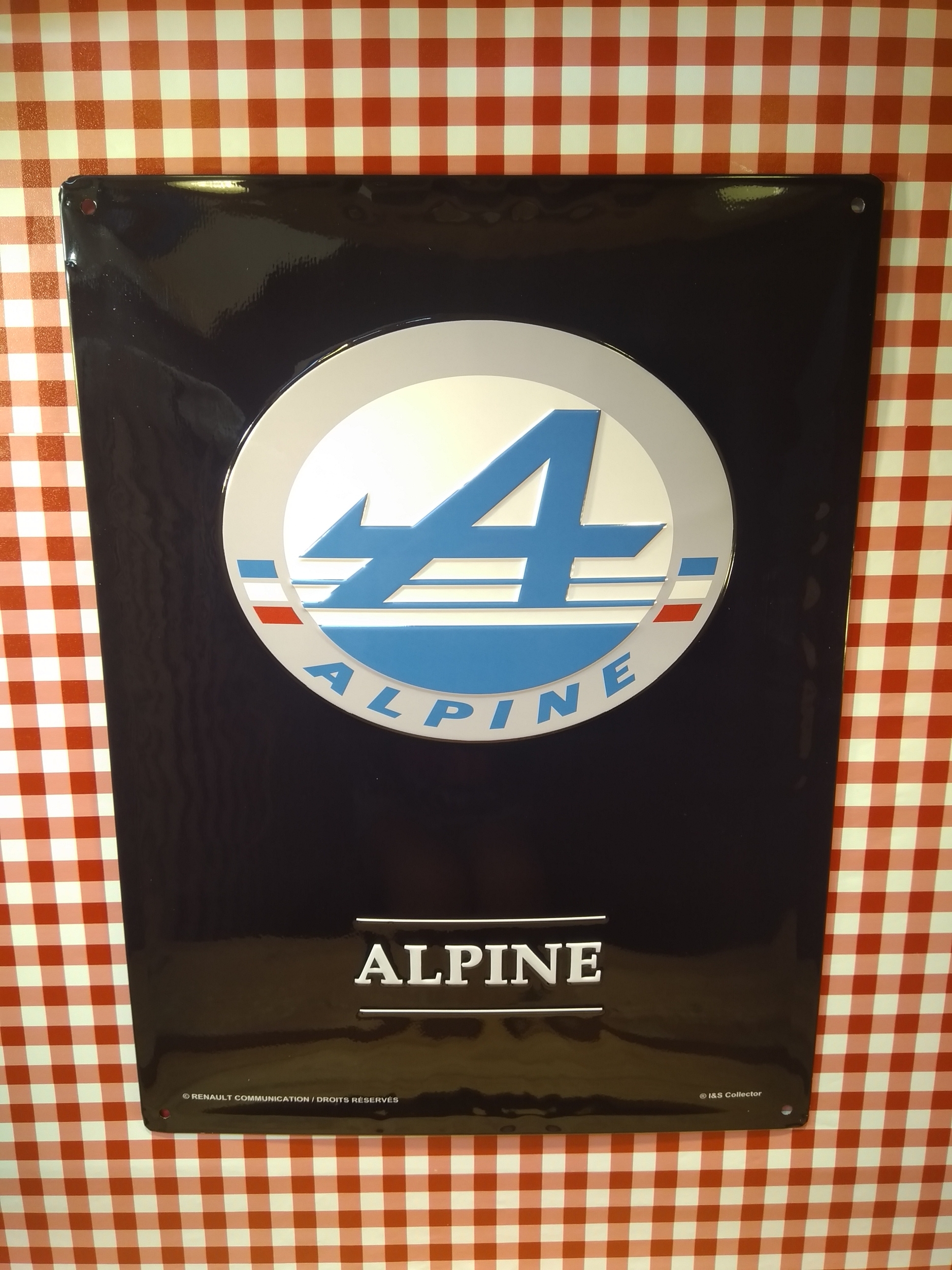 plaque métal déco murale publicitaire renault alpine logo