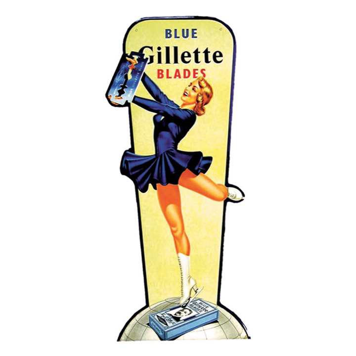 plaque-publicitaire-gillette-rasoir