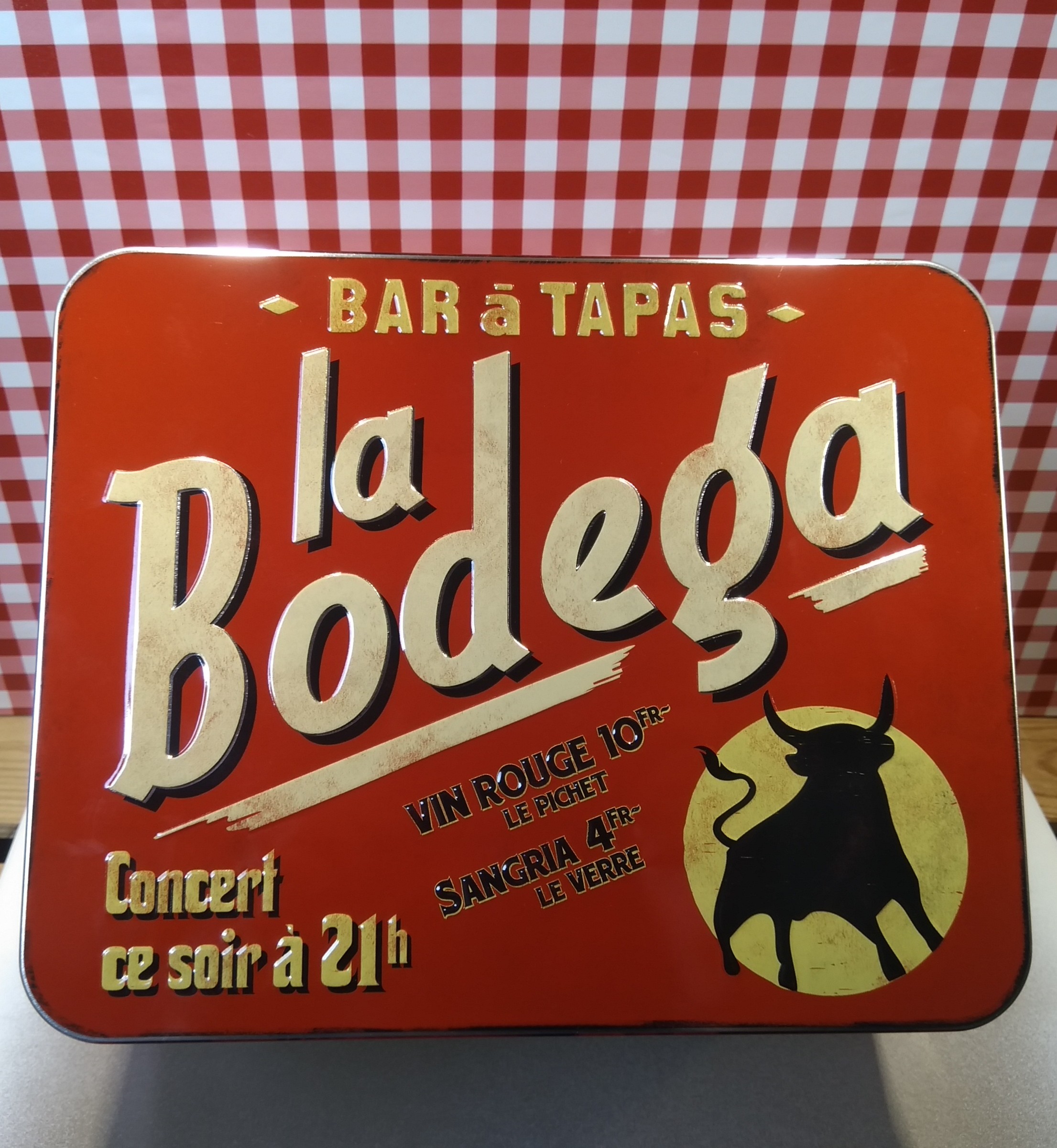 boite métal rangement la bodega rétro vintage