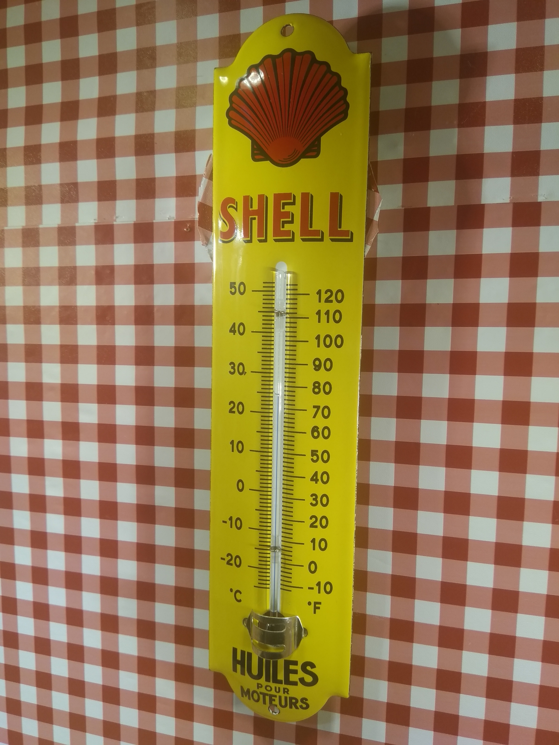 thermomètre émaillé shell déco garage rétro vintage