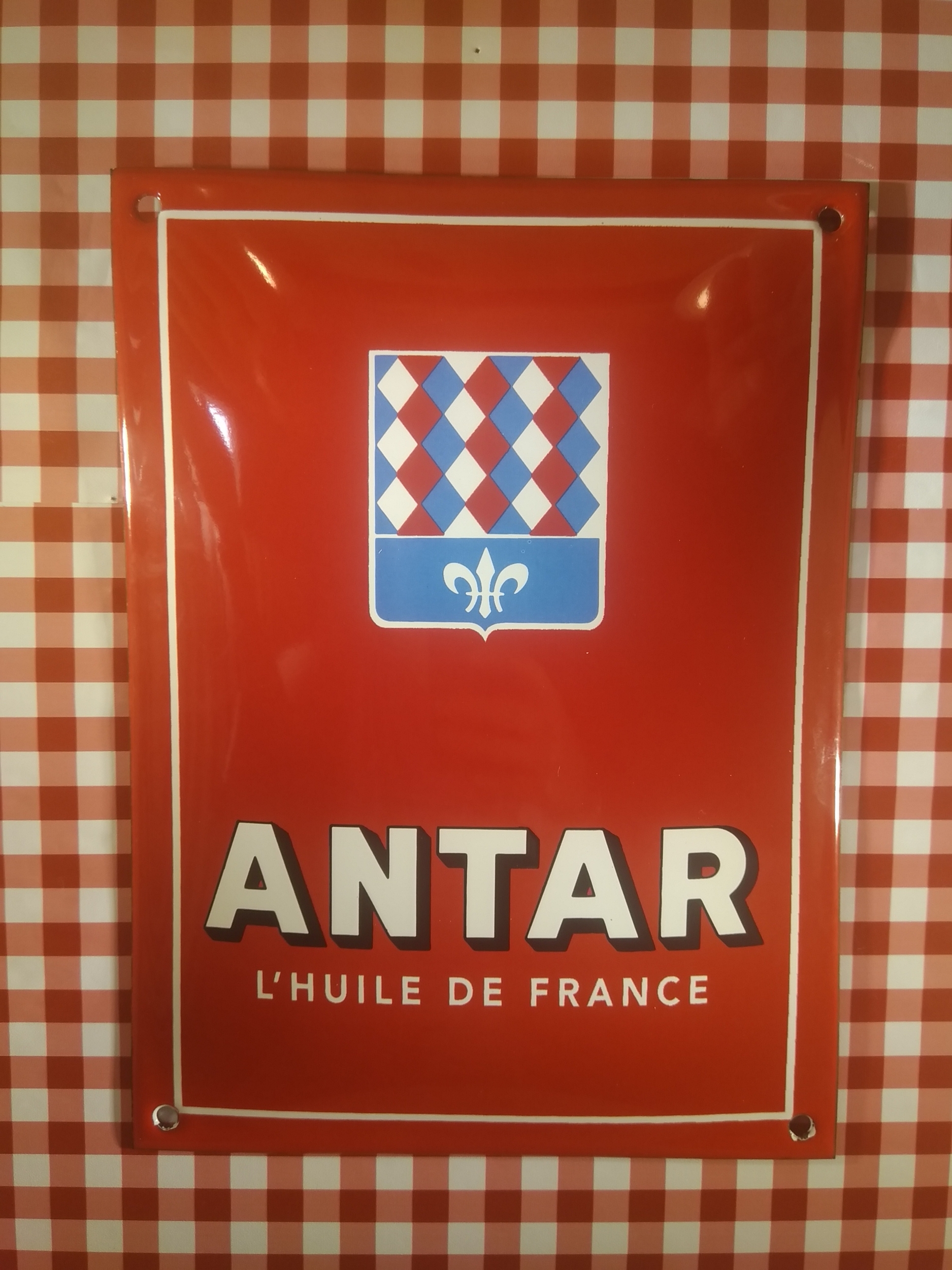 plaque publicitaire émaillée antar déco garage