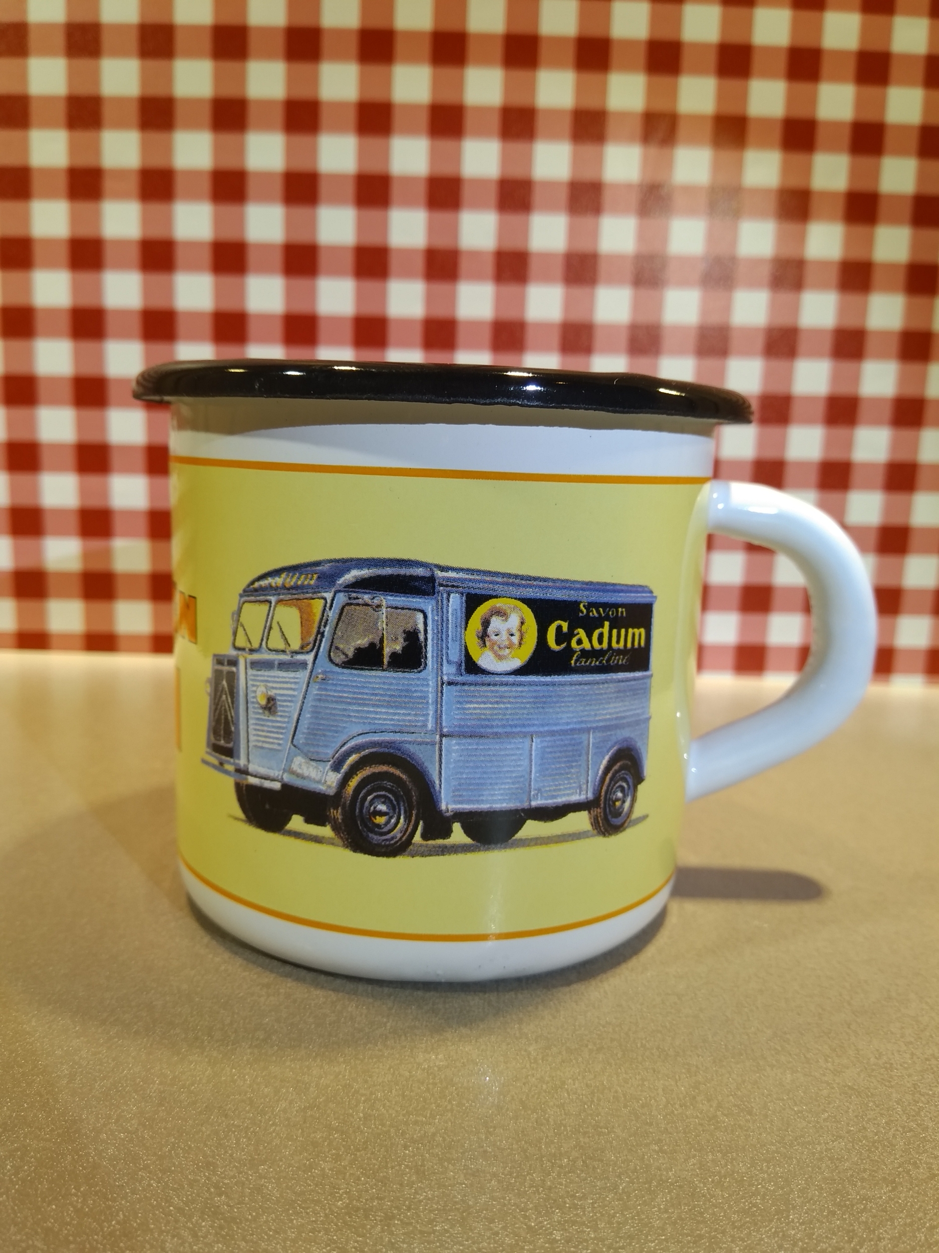 tasse émaillée citroen