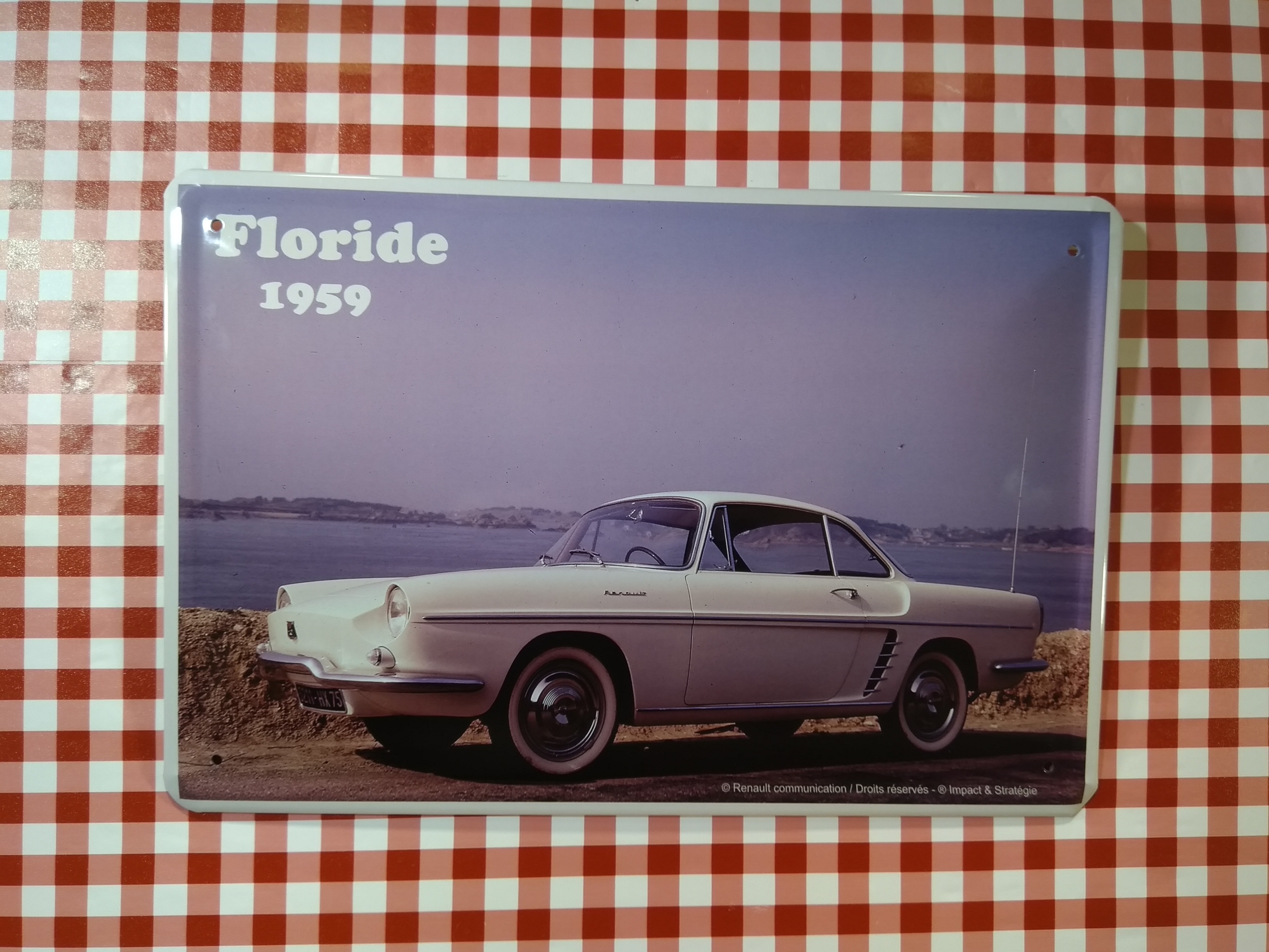 plaque métal déco renault floride 1959