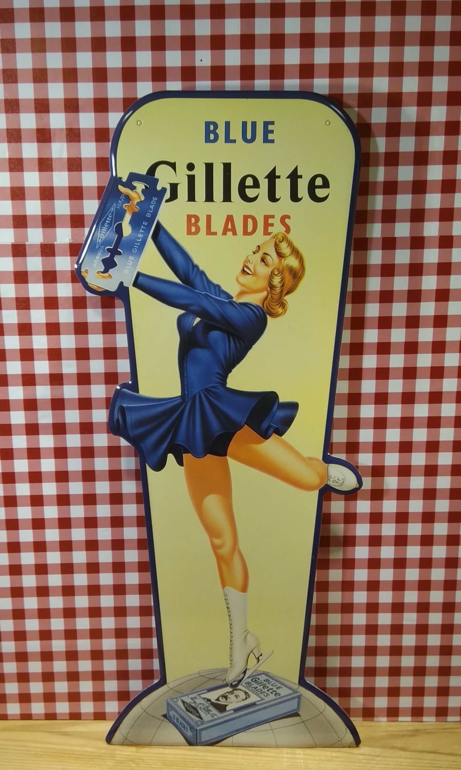 plaque déco pin-up publicitaire gillette rétro vintage