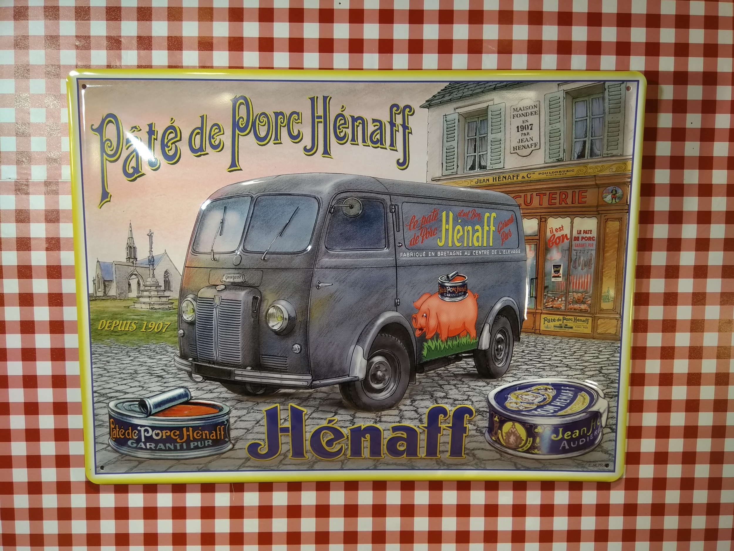plaque métal publicitaire pâté henaff