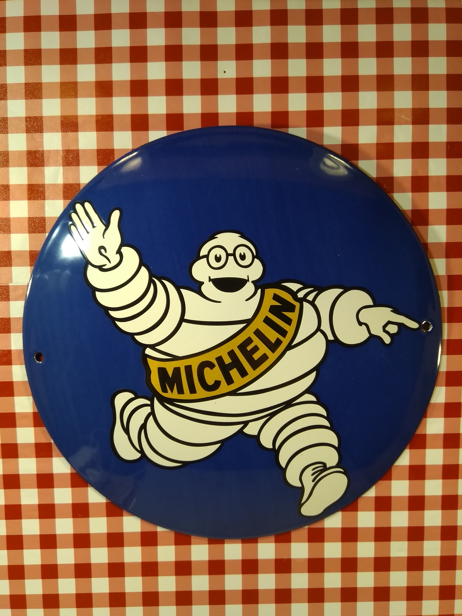 plaque émaillée publicitaire michelin