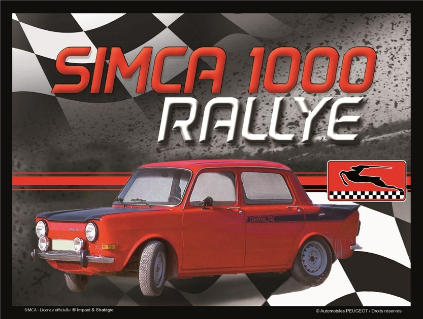 Plaque Simca 1000 rallye 20x15