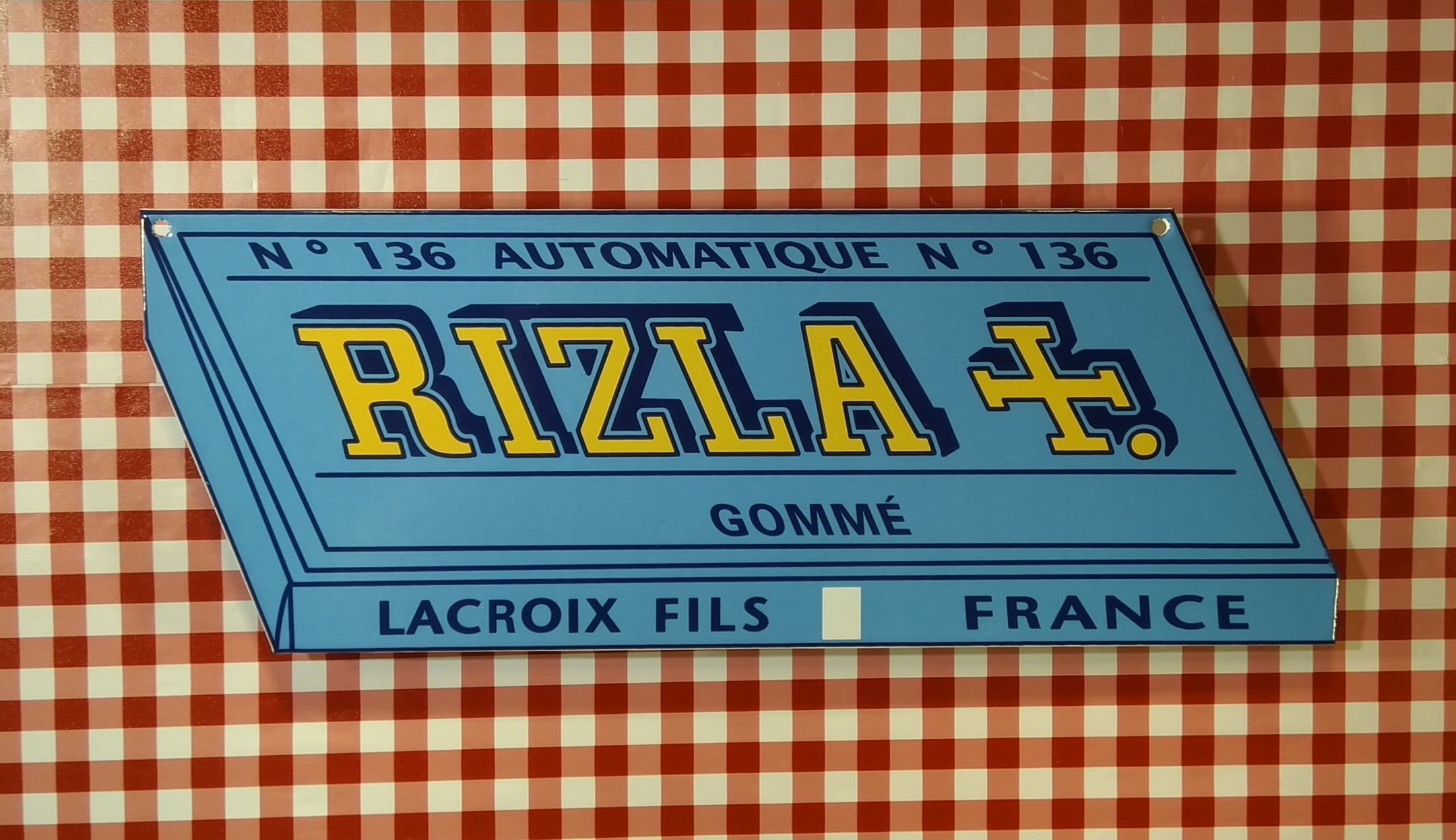 Plaque Métal Vintage Pub Rizla+ – 30 X 20 Cm – Étain – Déco Murale