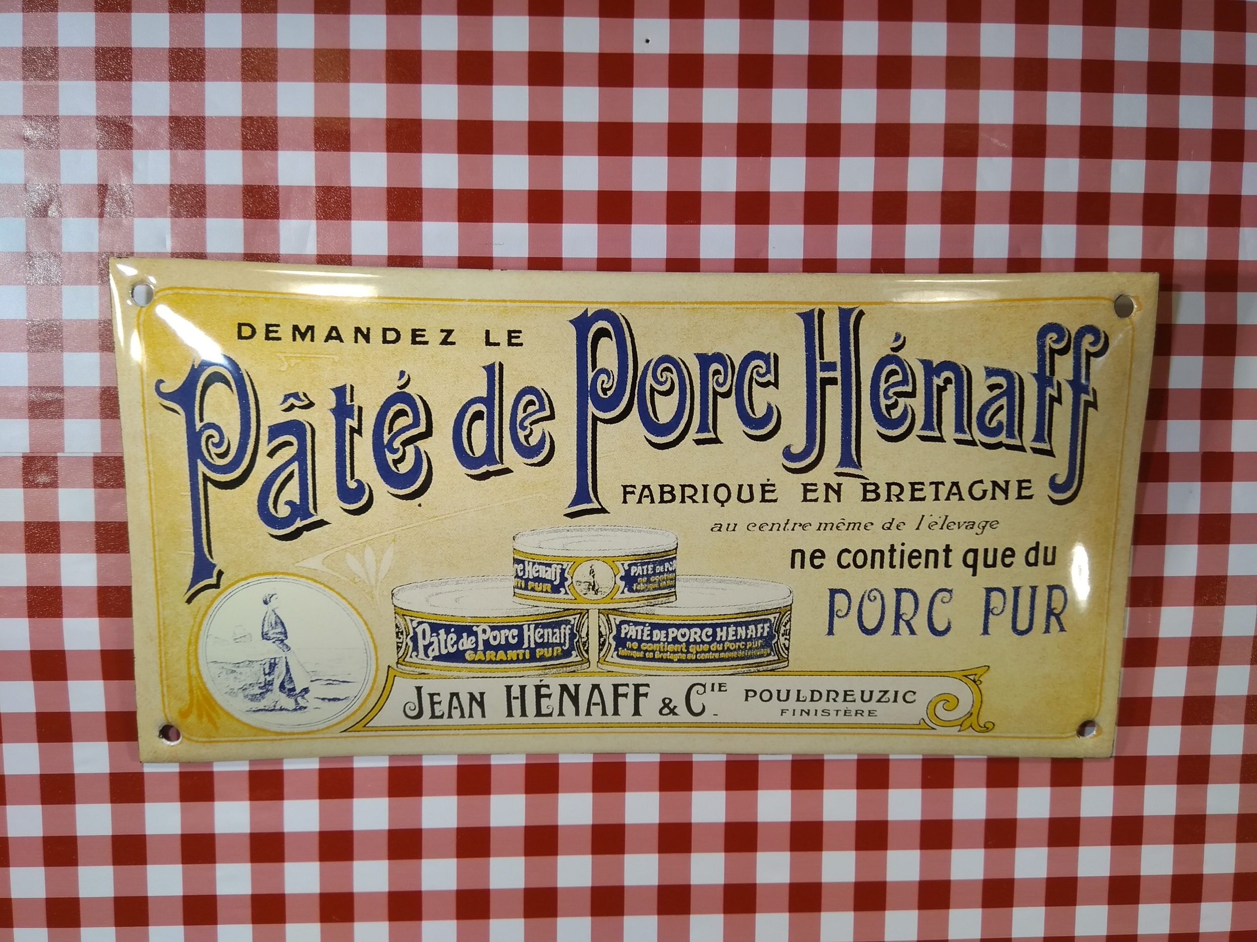 plaque émaillée publicitaire paté henaff