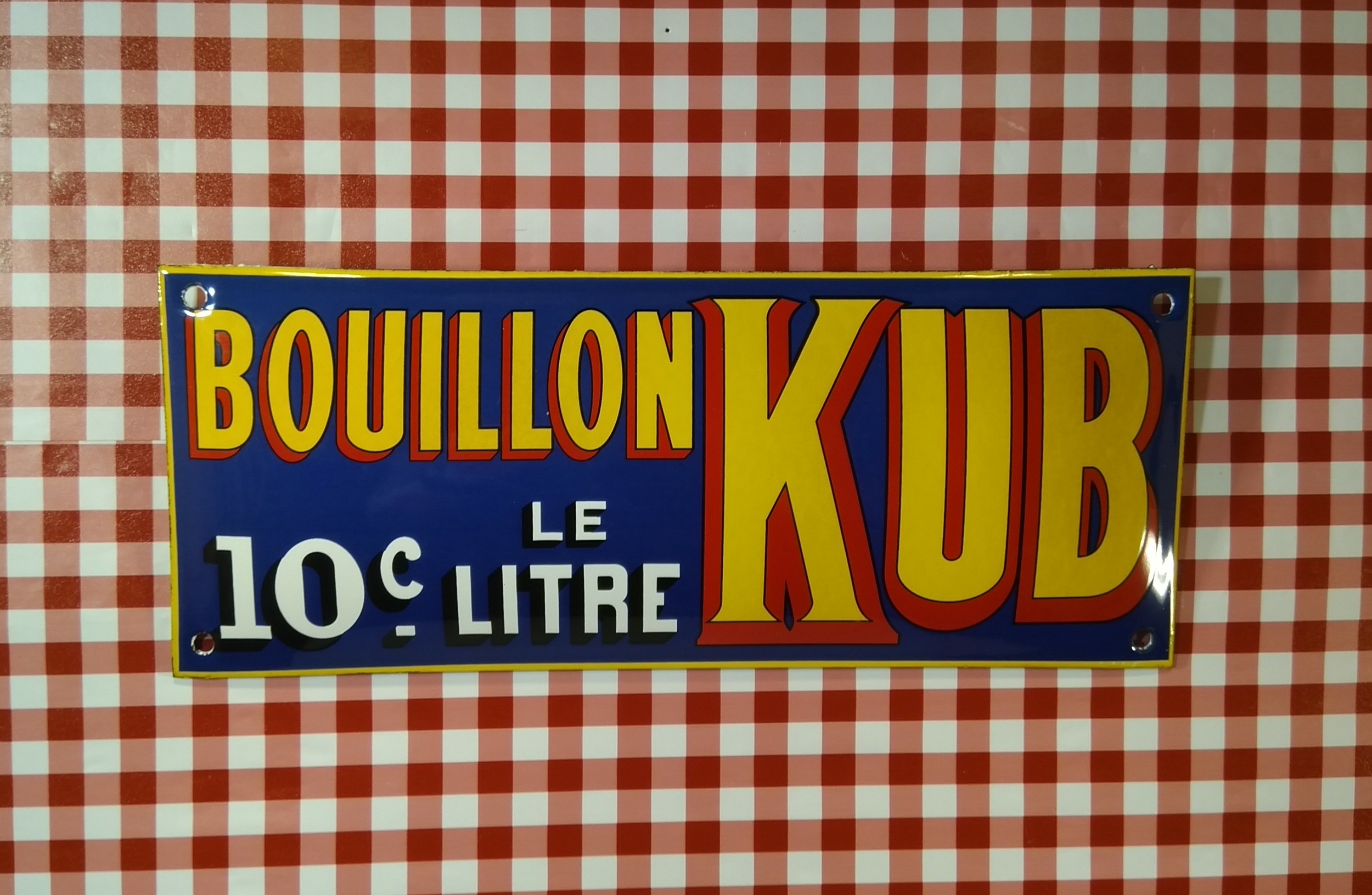 plaque émaillée publicitaire bouillon kub