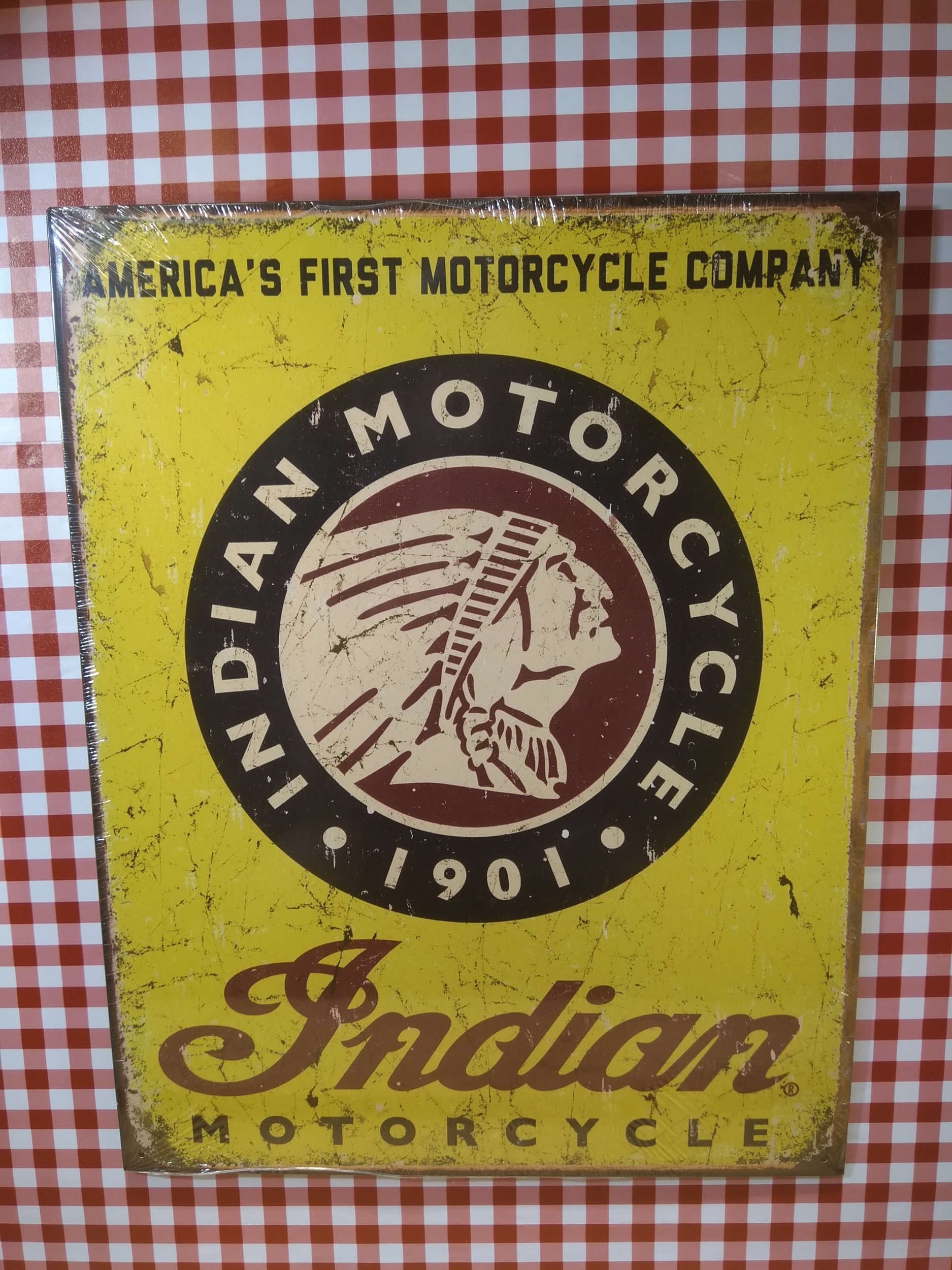plaque métal moto indian rétro vintage