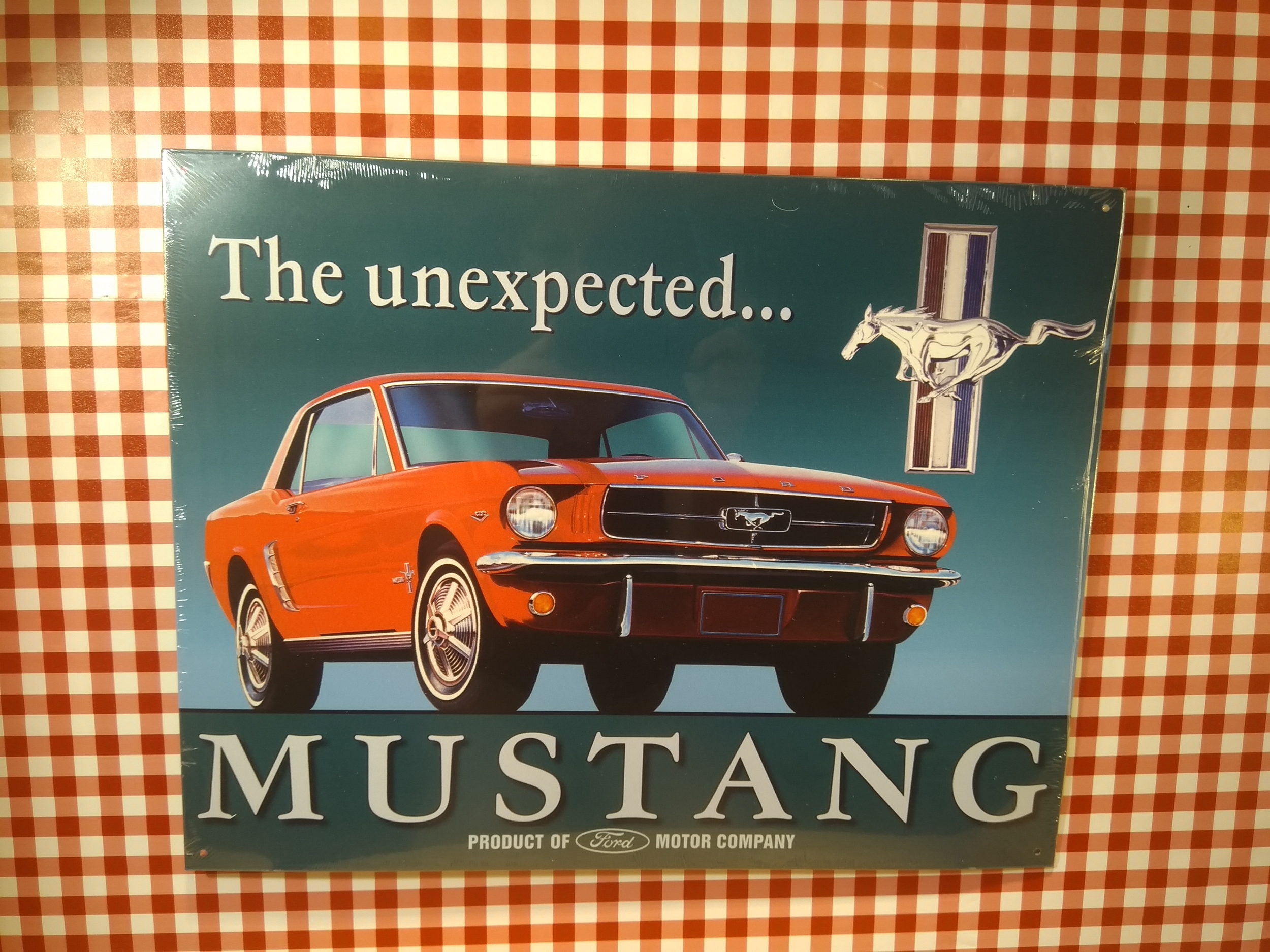 plaque métal ford mustang déco publicitaire vintage