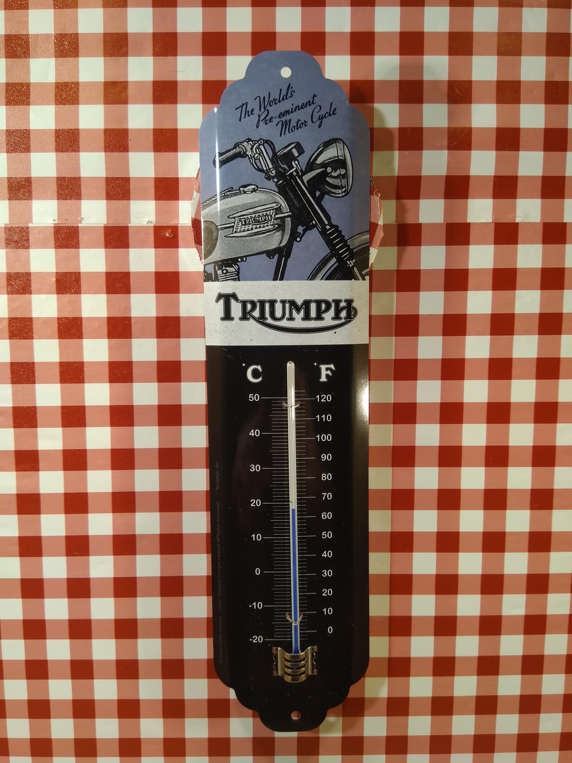 thermomètre métal moto triumph