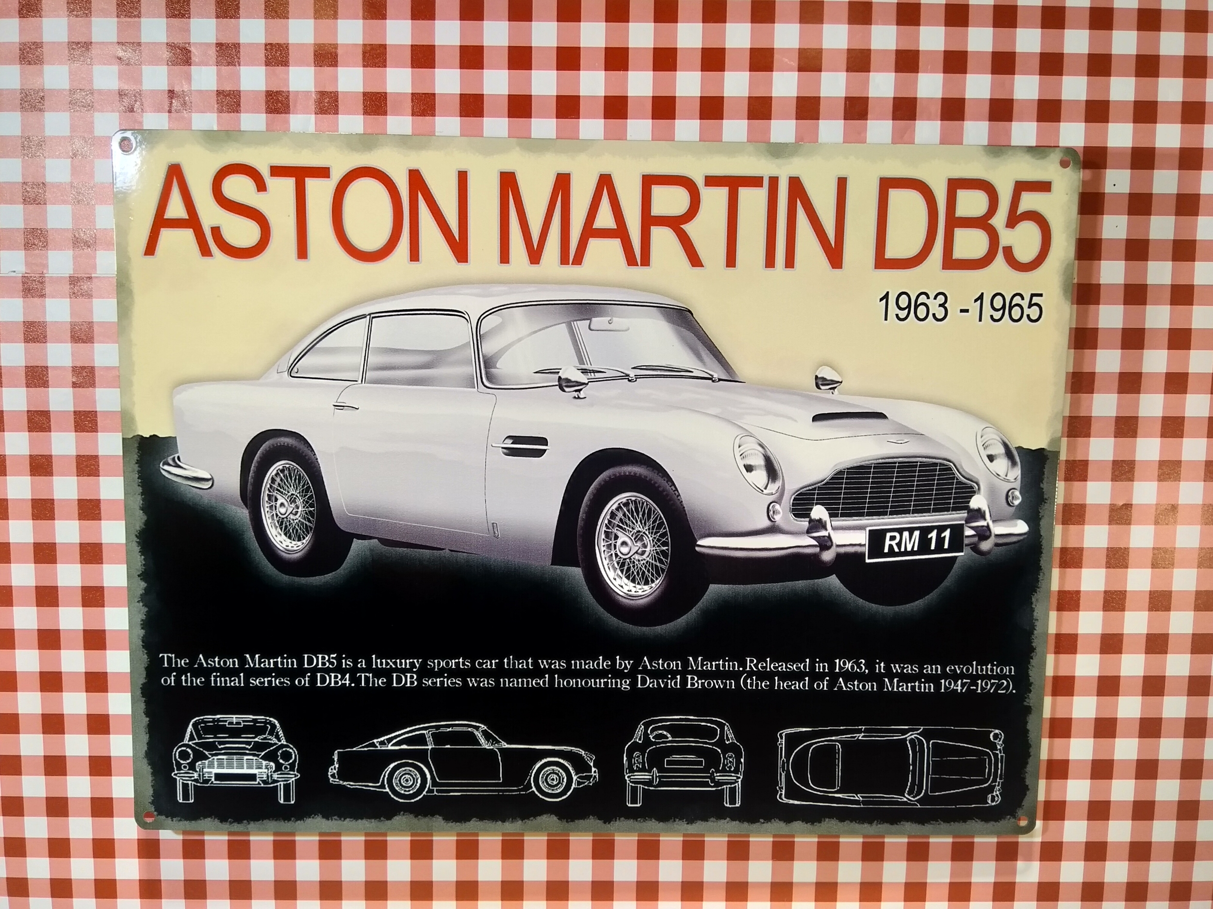 plaque métal déco aston martin rétro vintage