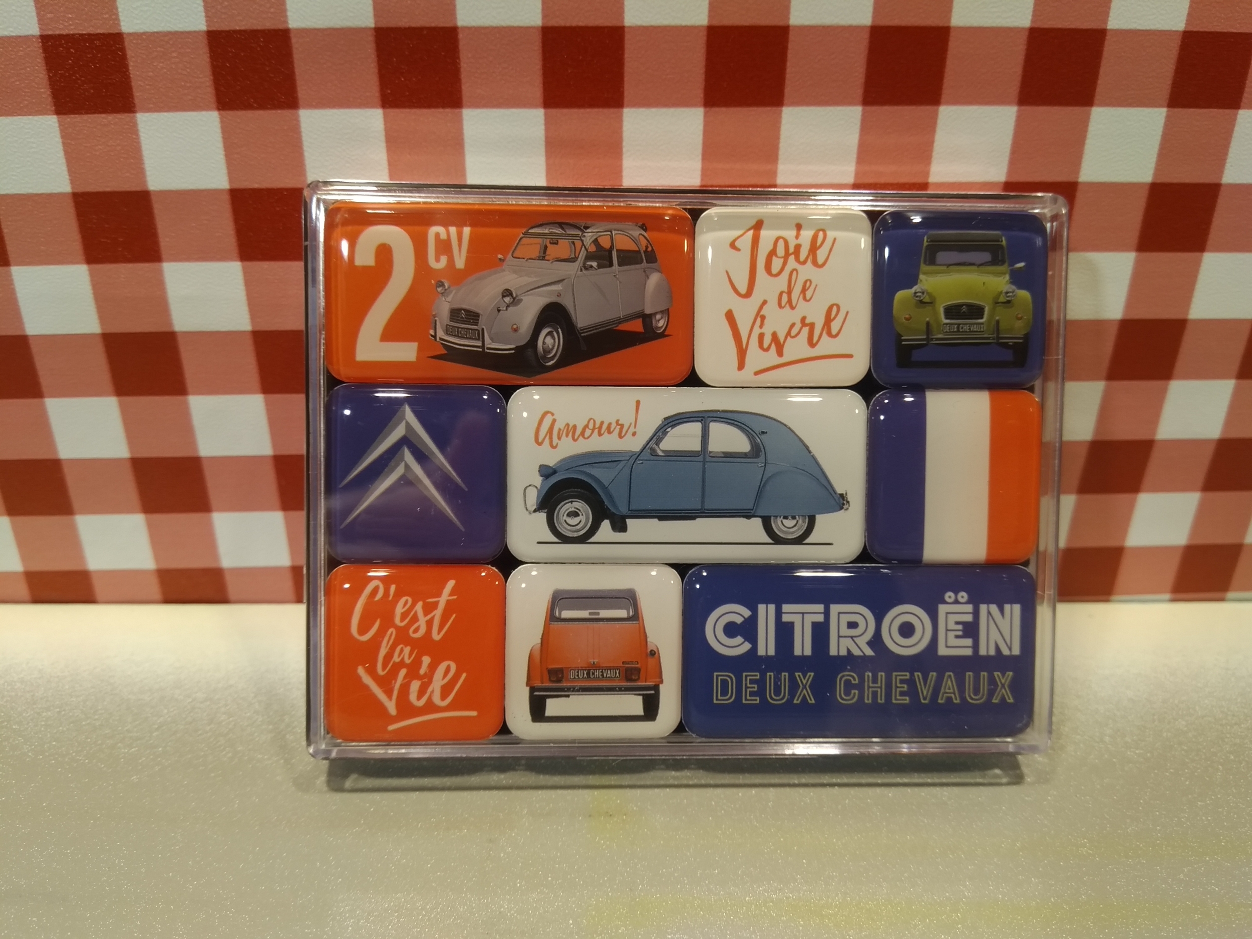 coffret magnets émaillés citroen 2cv