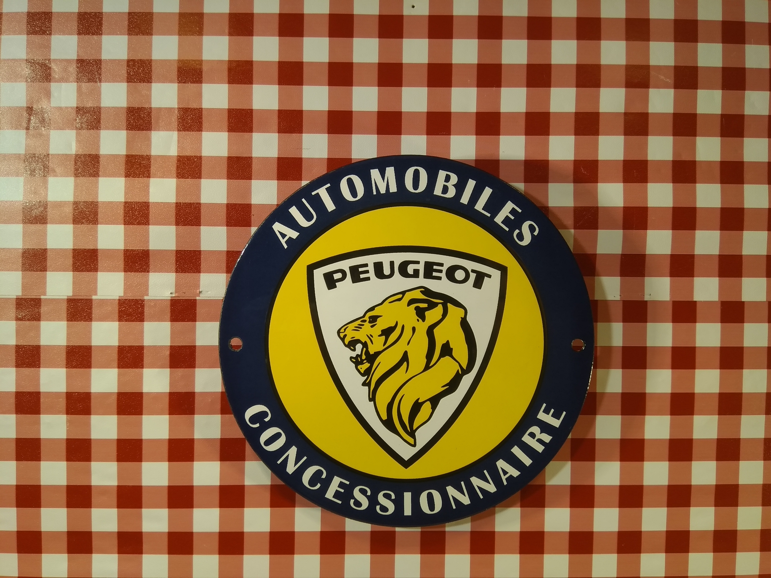 plaque émaillée peugeot