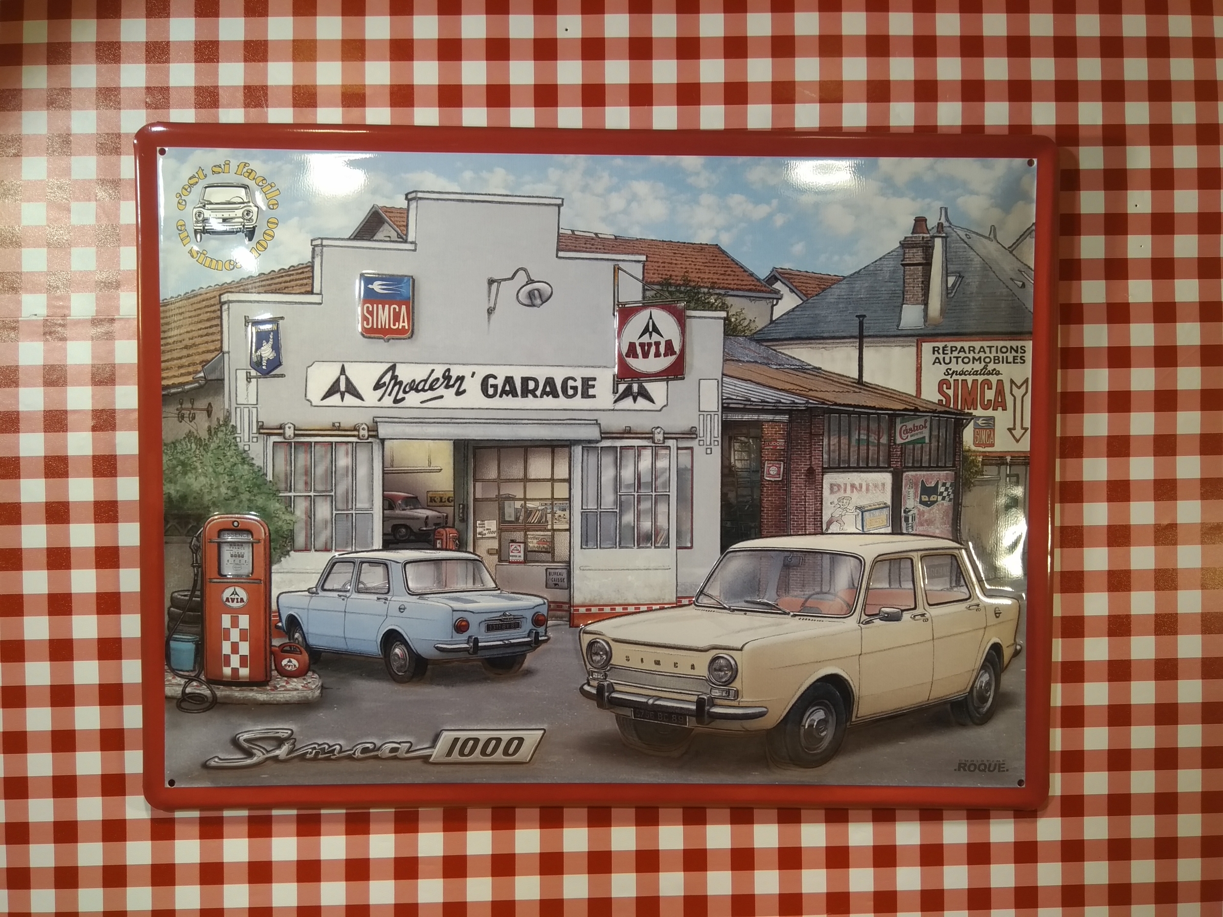 plaque métal publicitaire simca
