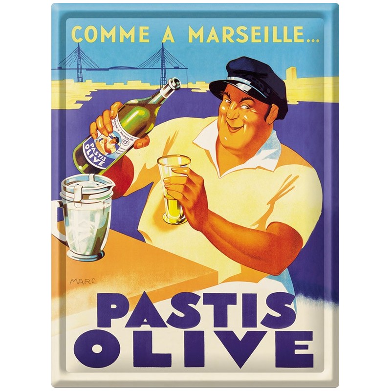 Plaque Pastis Olive 30x40