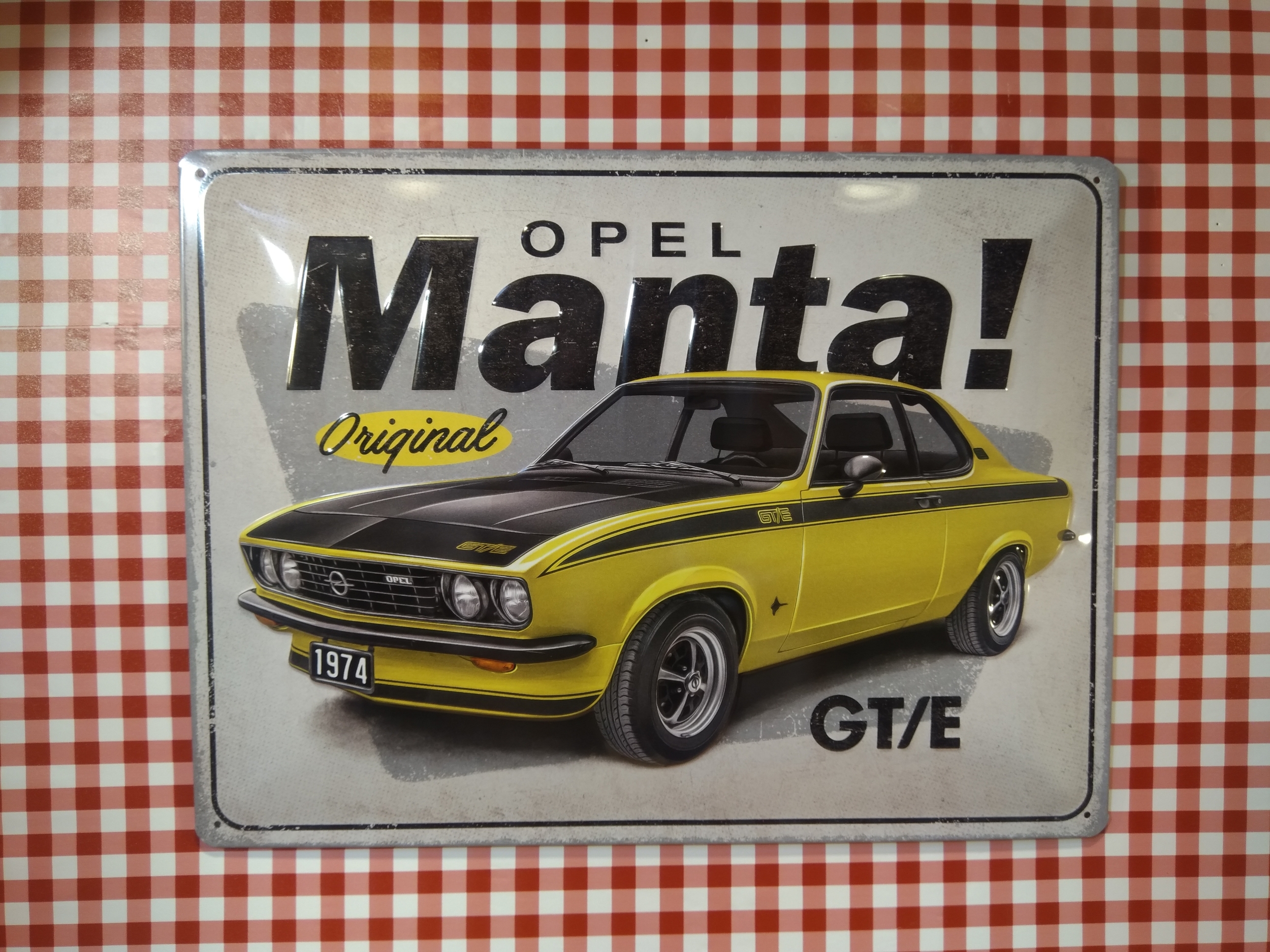 plaque déco publicitaire opel manta gt e
